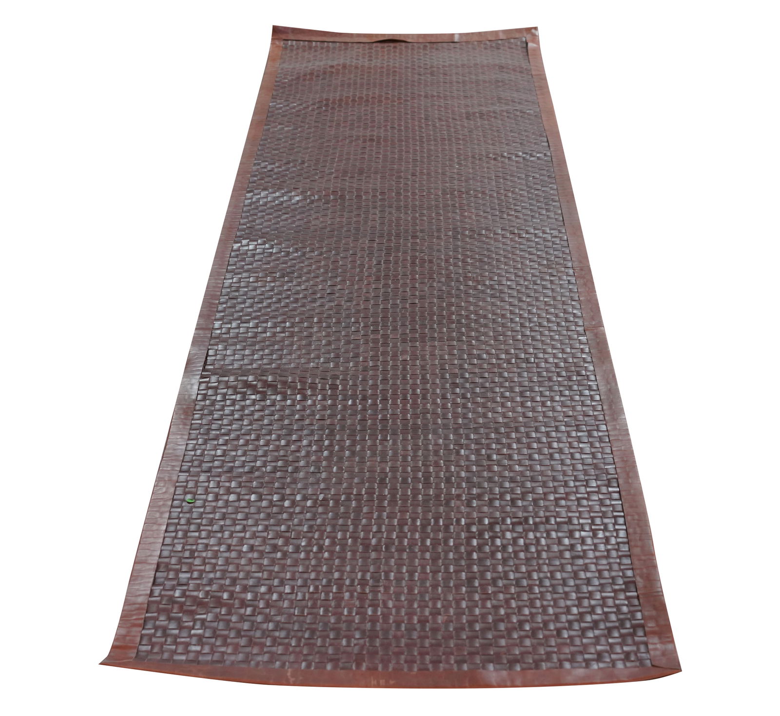 A Braided Leather Rug 13'11" x 3'8": contemporary 13'11" x 3'8"