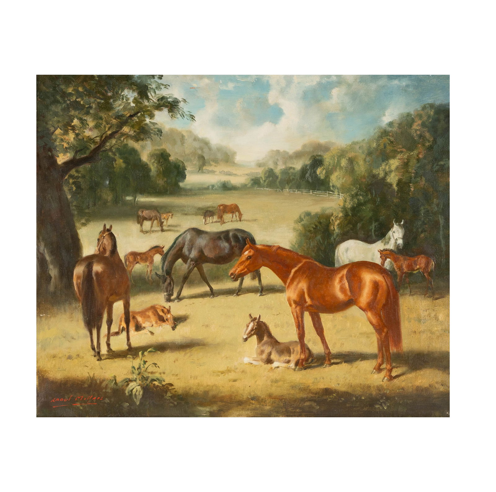 Raoul Millais, 1901 - 1999, Horses in a Field (1 of 8)