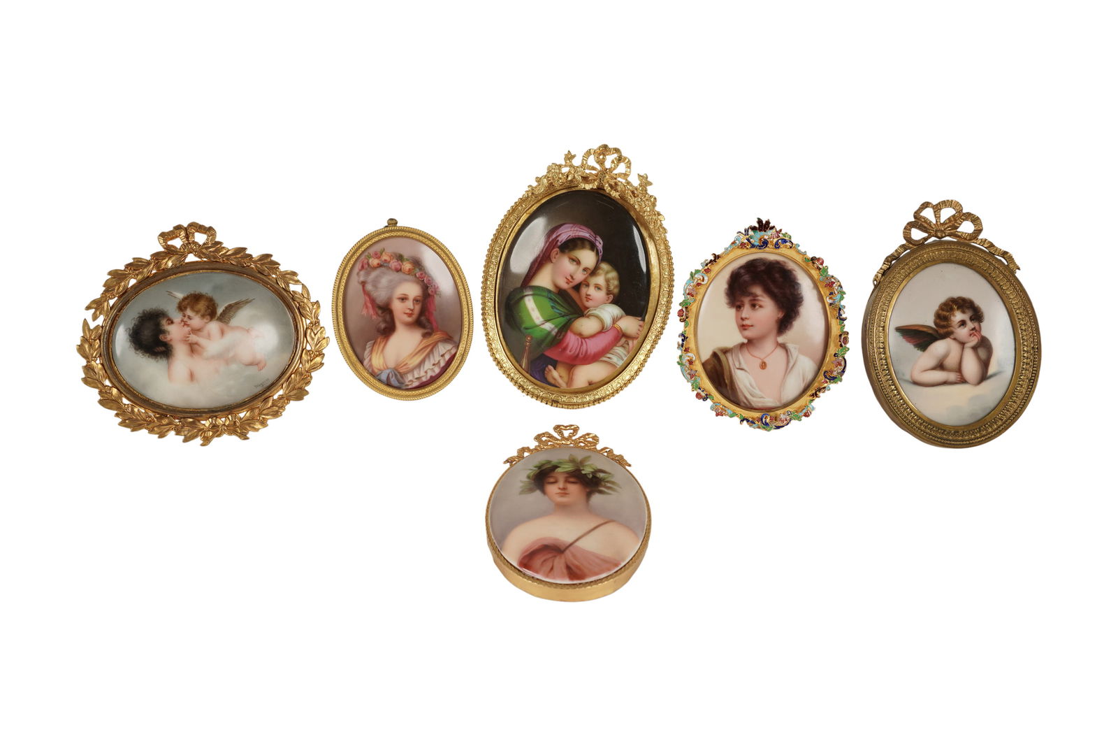 Six Continental Porcelain Miniature Plaques (1 of 6)