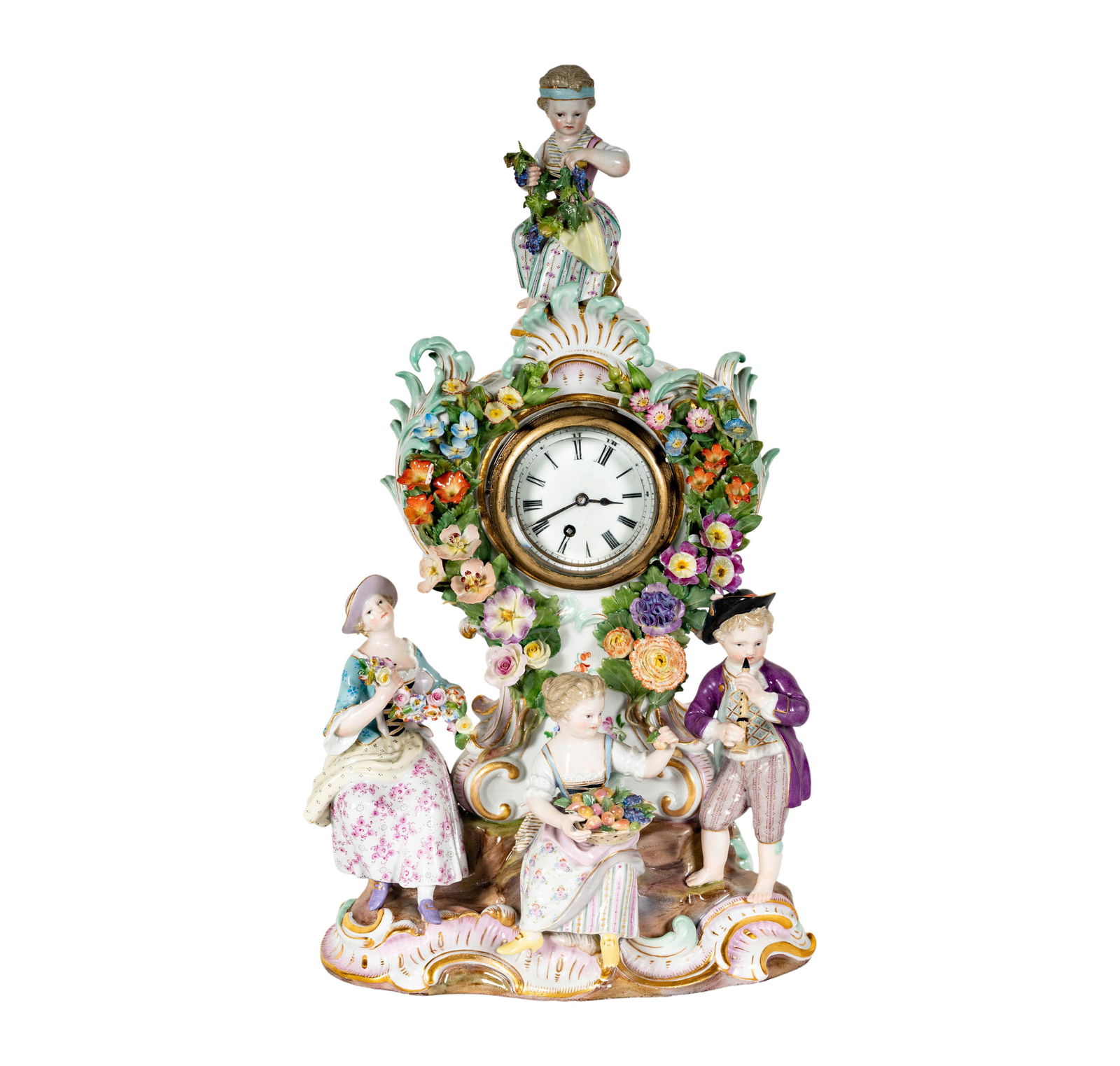 A Meissen Porcelain Figural Mantel Clock (1 of 11)