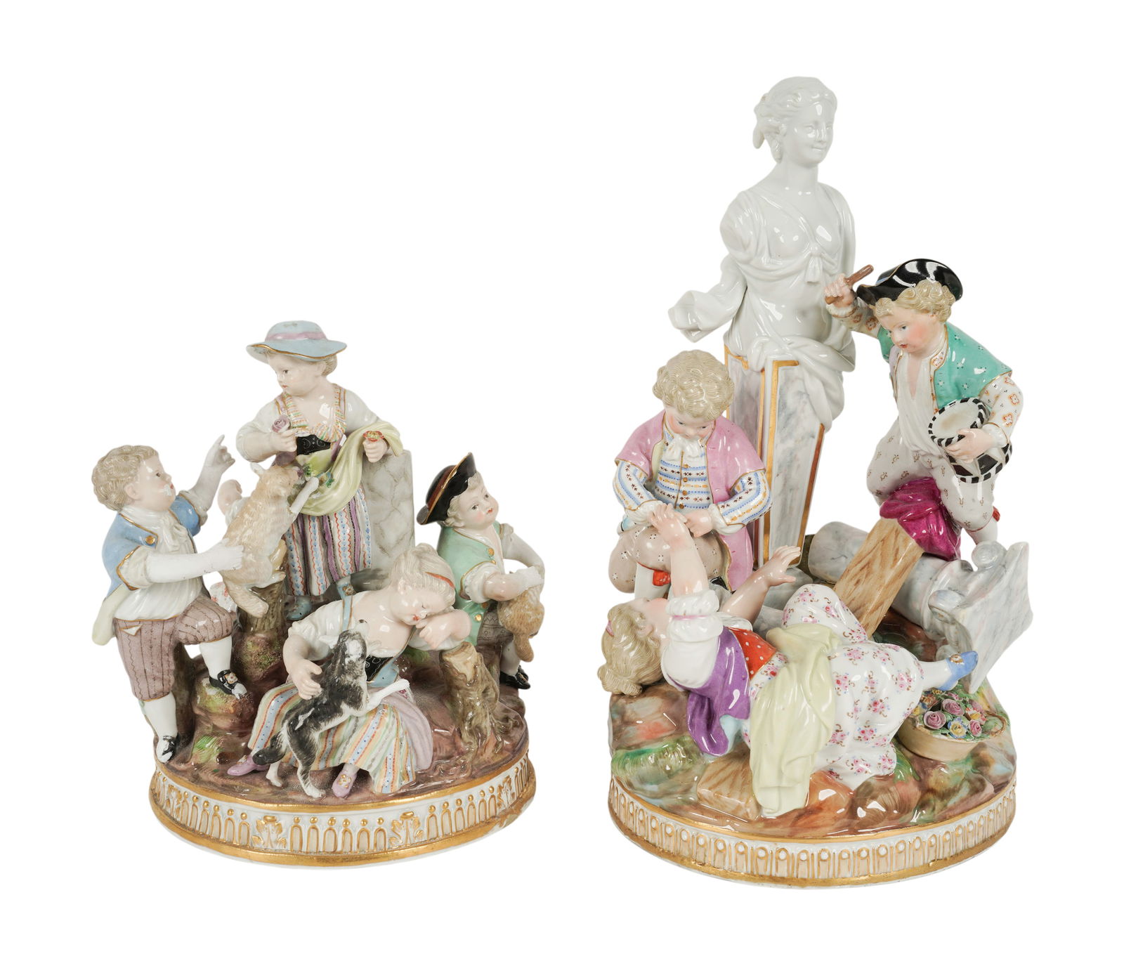 Two Meissen Porcelain Figural Groups (1 of 13)