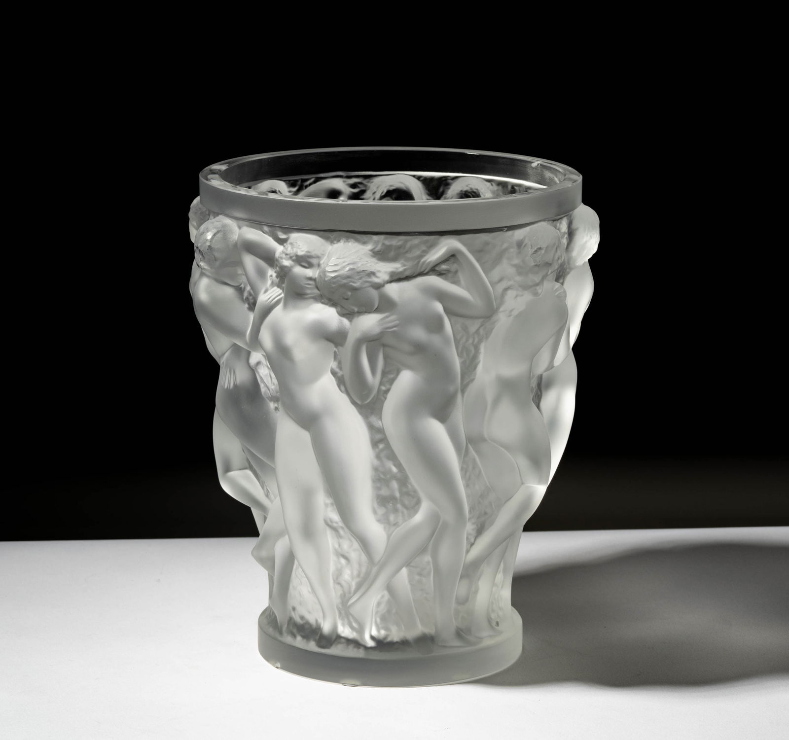 A Lalique Glass Bacchantes Vase (1 of 9)