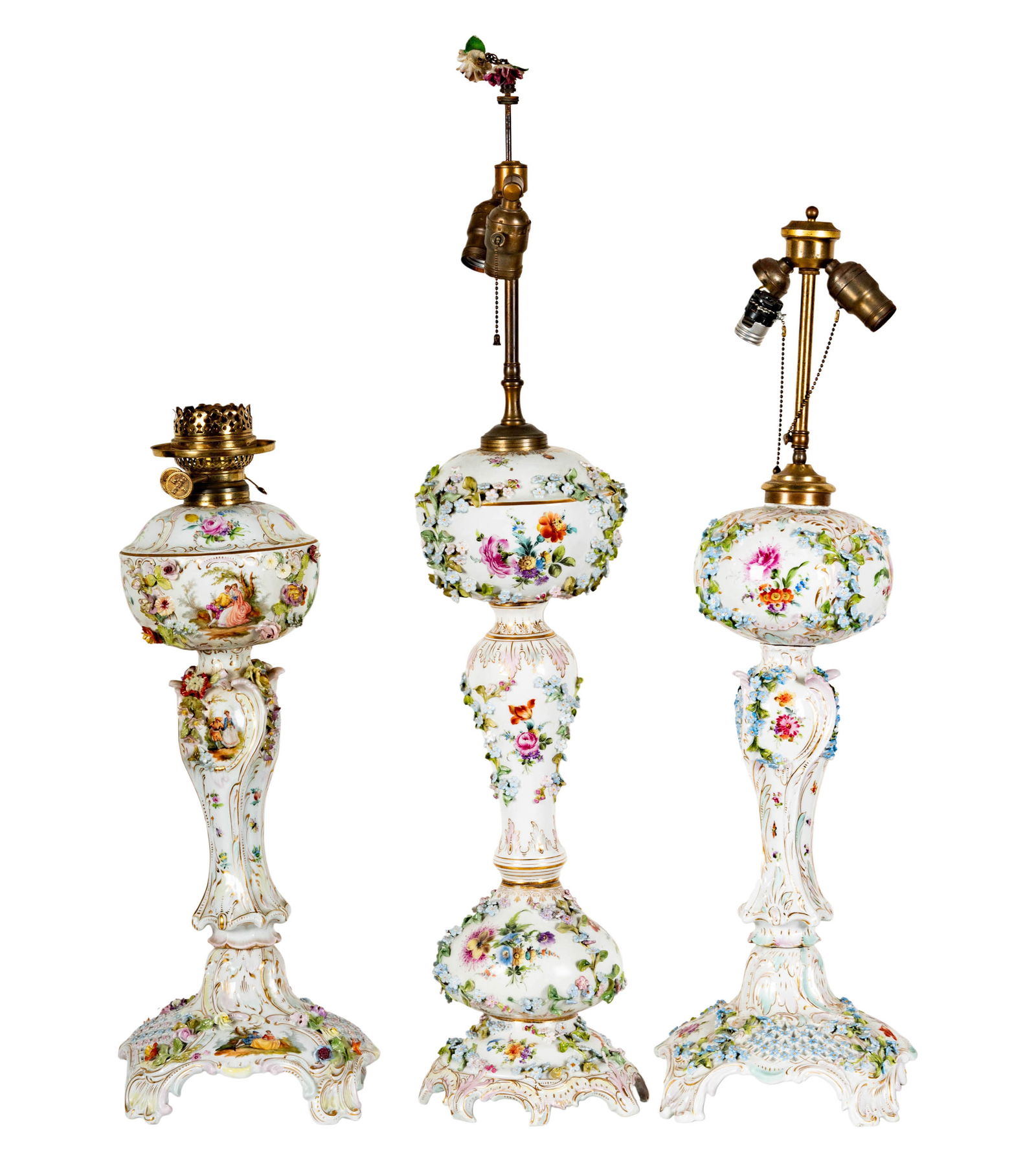 Three German Porcelain Lamps (1 of 16)