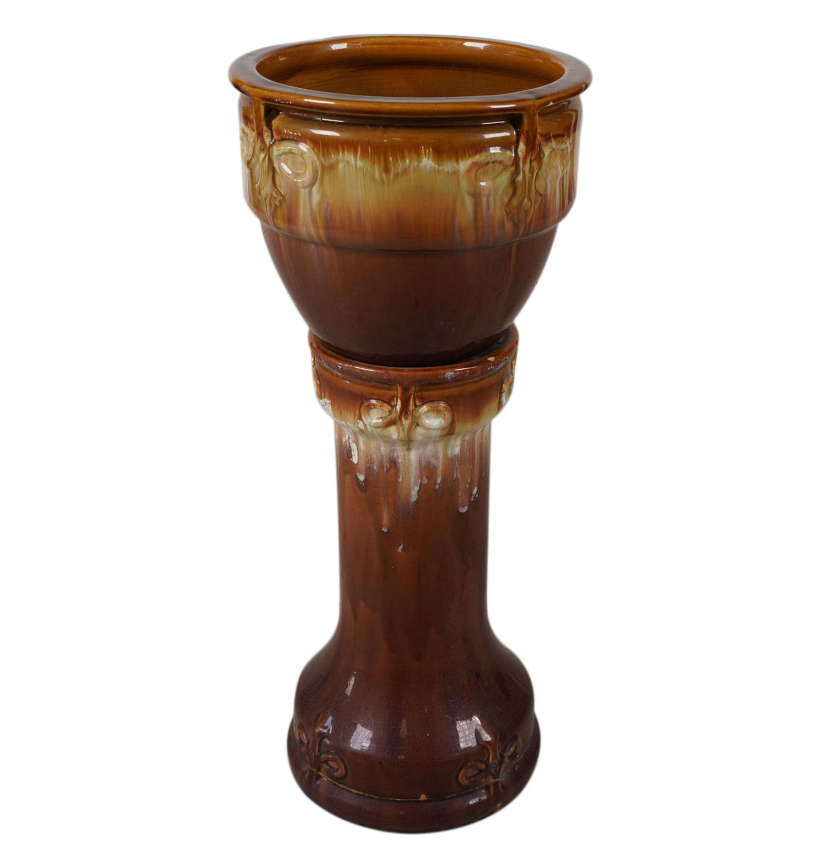 A Glazed Pottery Jardiniere with Stand (1 of 8)