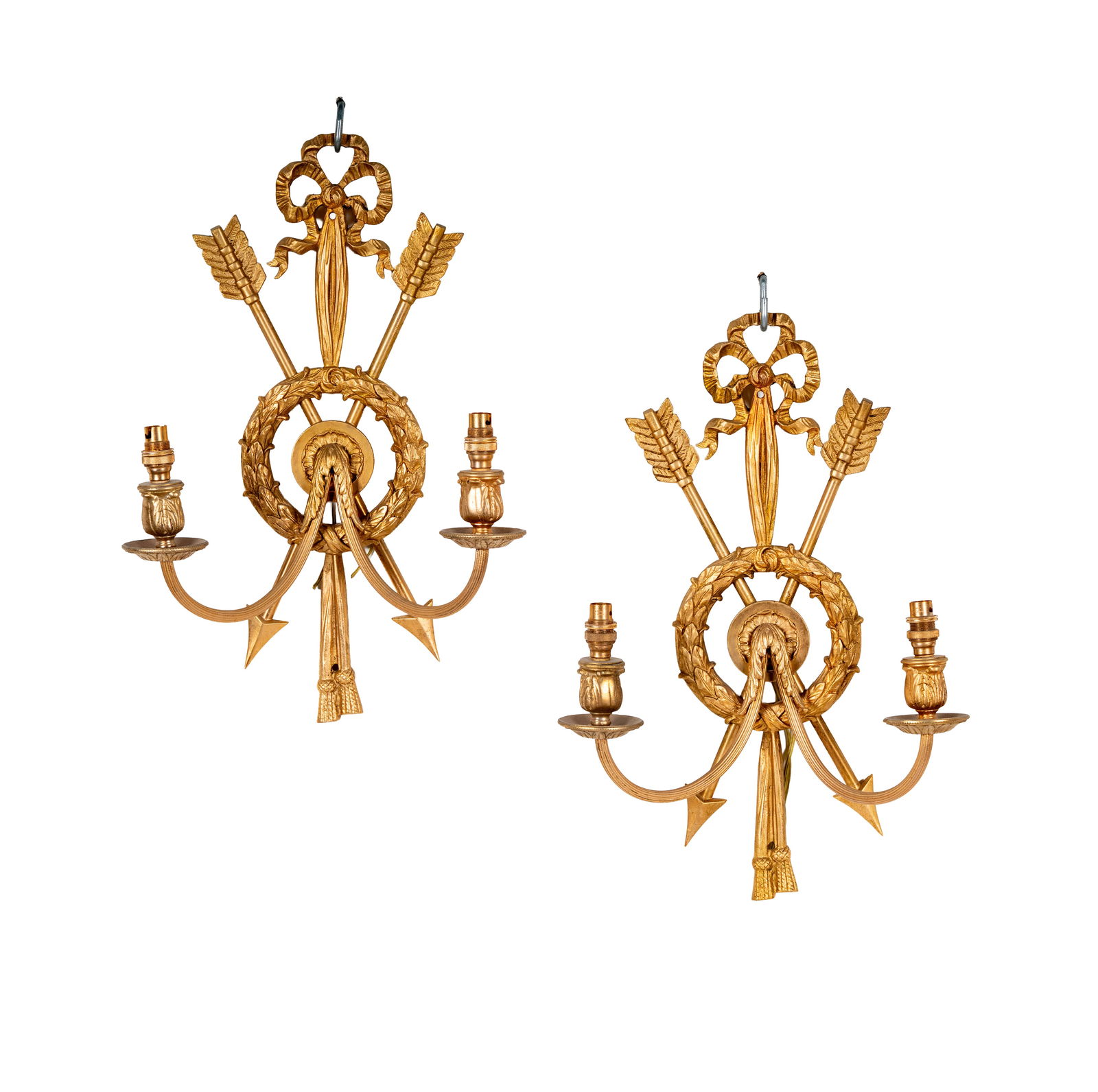 A Pair of French Neoclassical-Style Gilt Bronze Sconces (1 of 7)