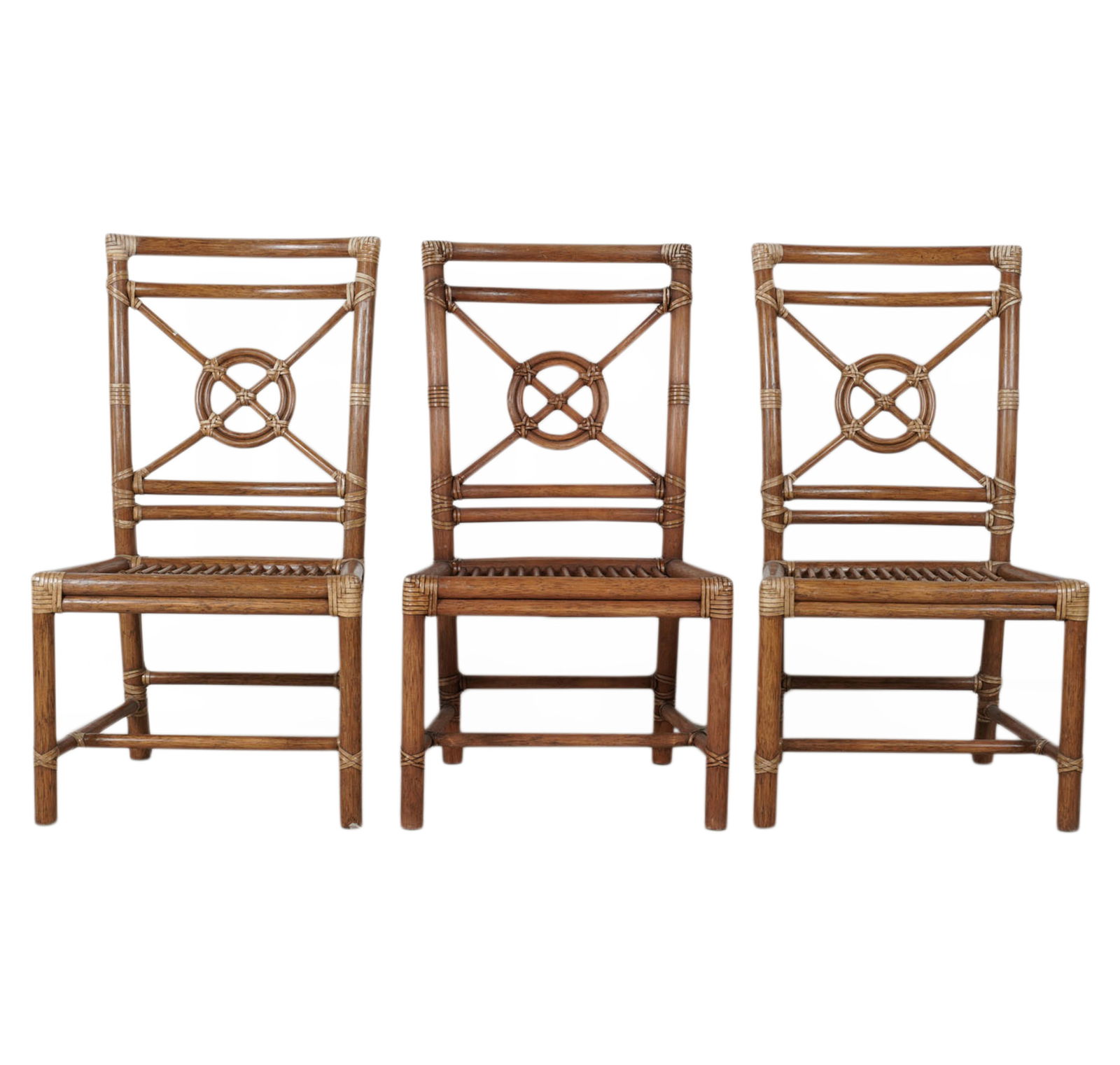 A Set of Three Rattan Dining Side Chairs (1 of 9)