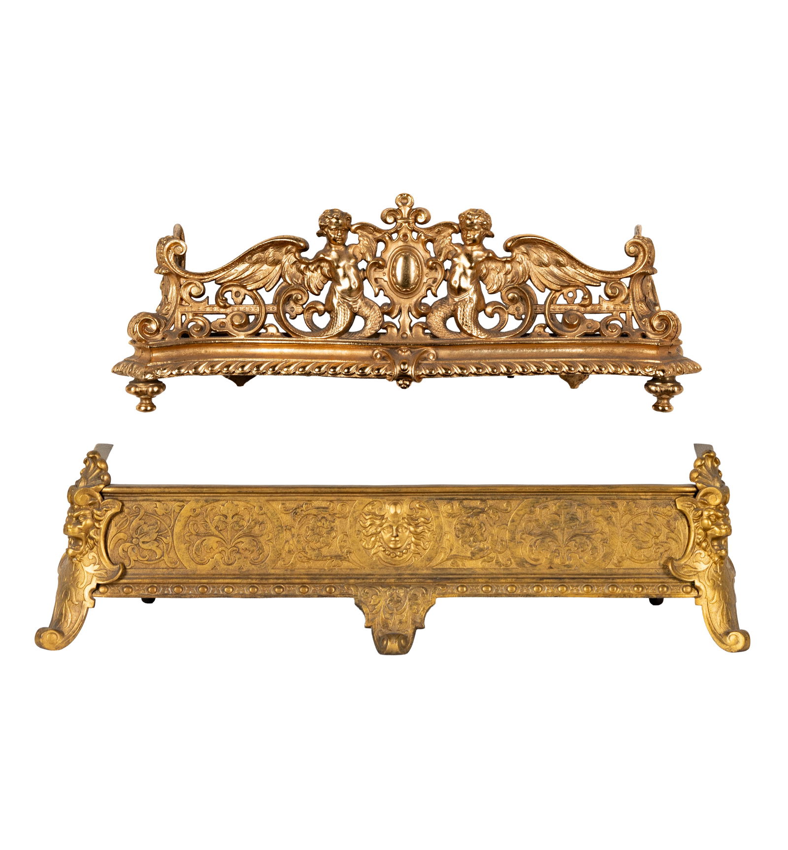 Two Gilt Metal Fireplace Fenders (1 of 11)