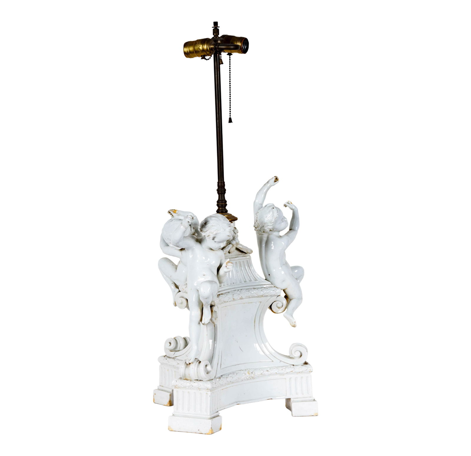 A White-Glazed Porcelain Figural Group Mounted as a Lamp (1 of 16)