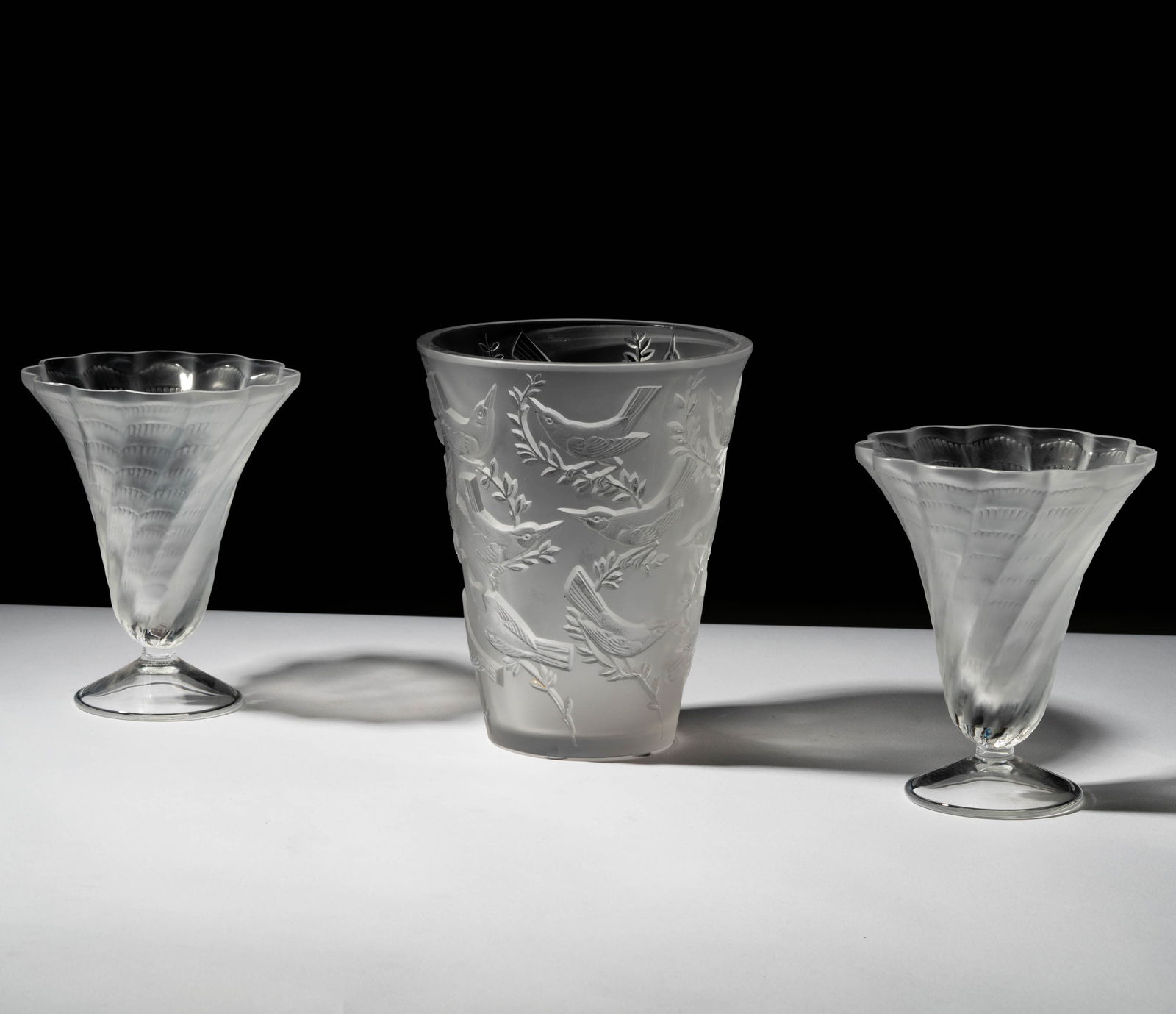 A Group of Three Lalique Glass Vases (1 of 14)