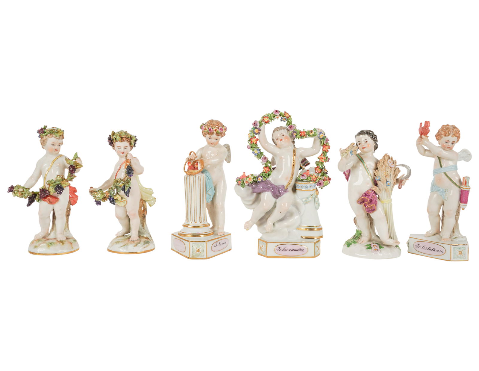 A Group of Six Meissen Porcelain Cherub Figures (1 of 11)