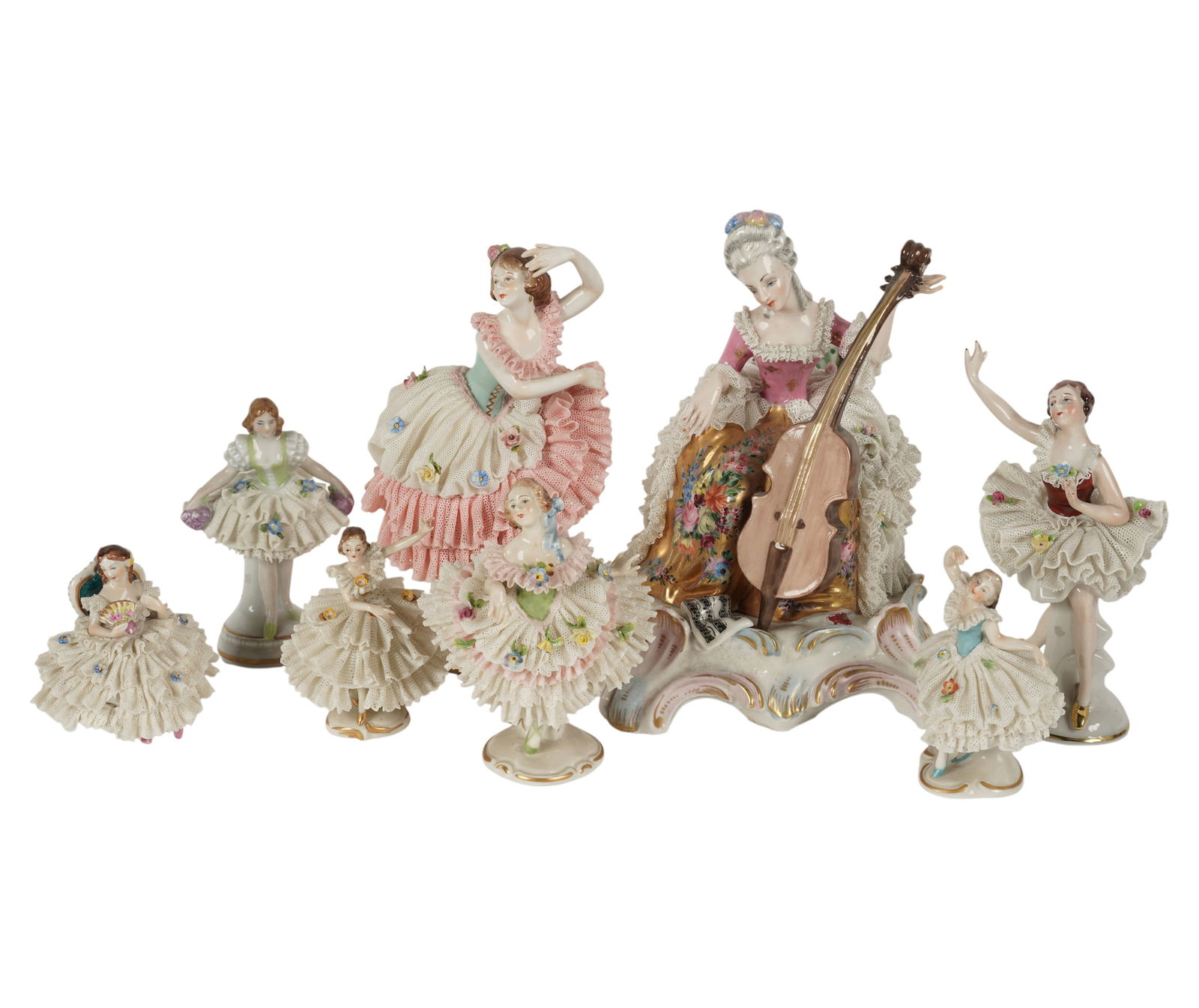 A Group of German Lace Porcelain Figures (1 of 12)