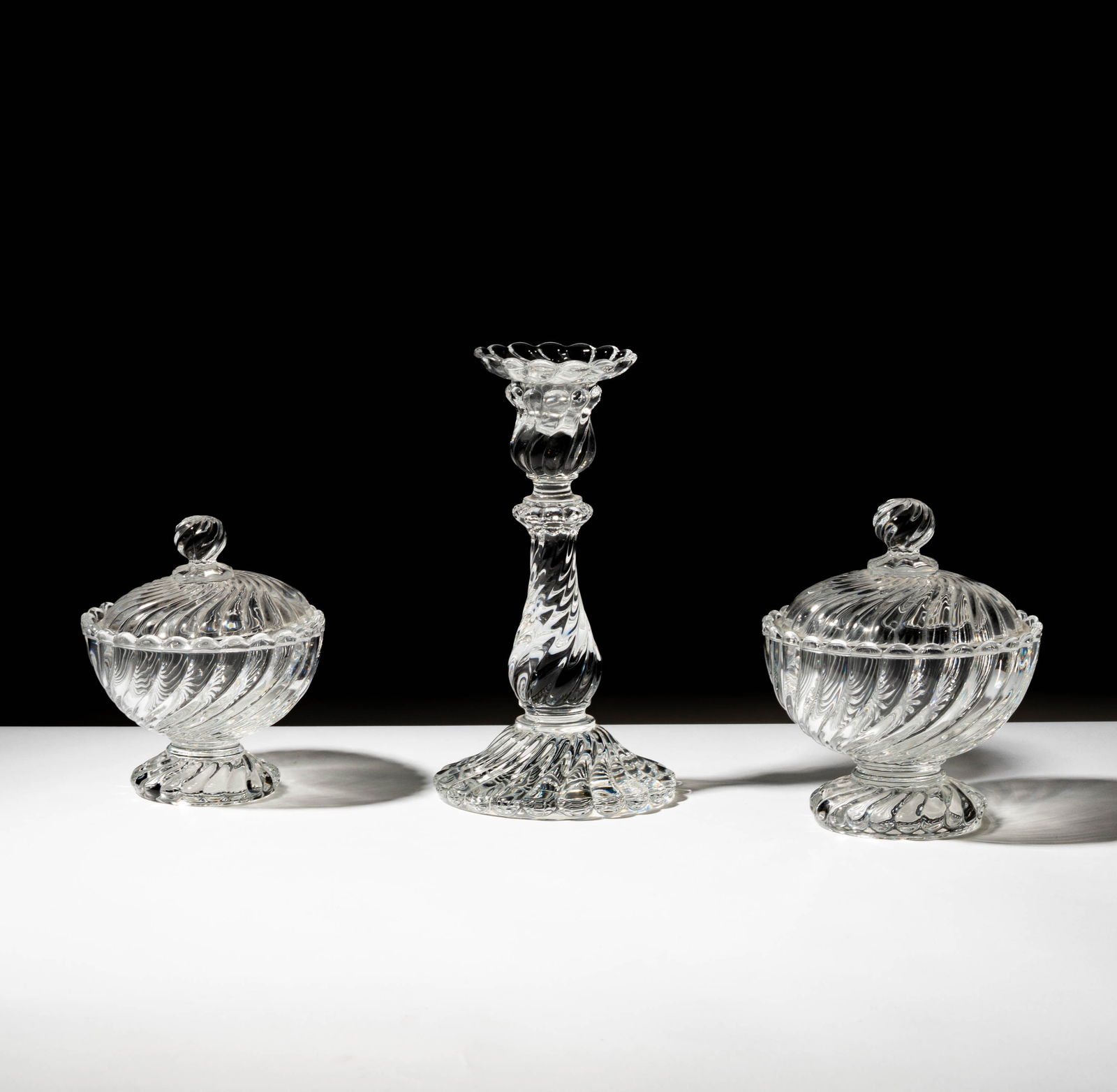 A Group of Baccarat Crystal Covered Bowls and Candlestick (1 of 15)
