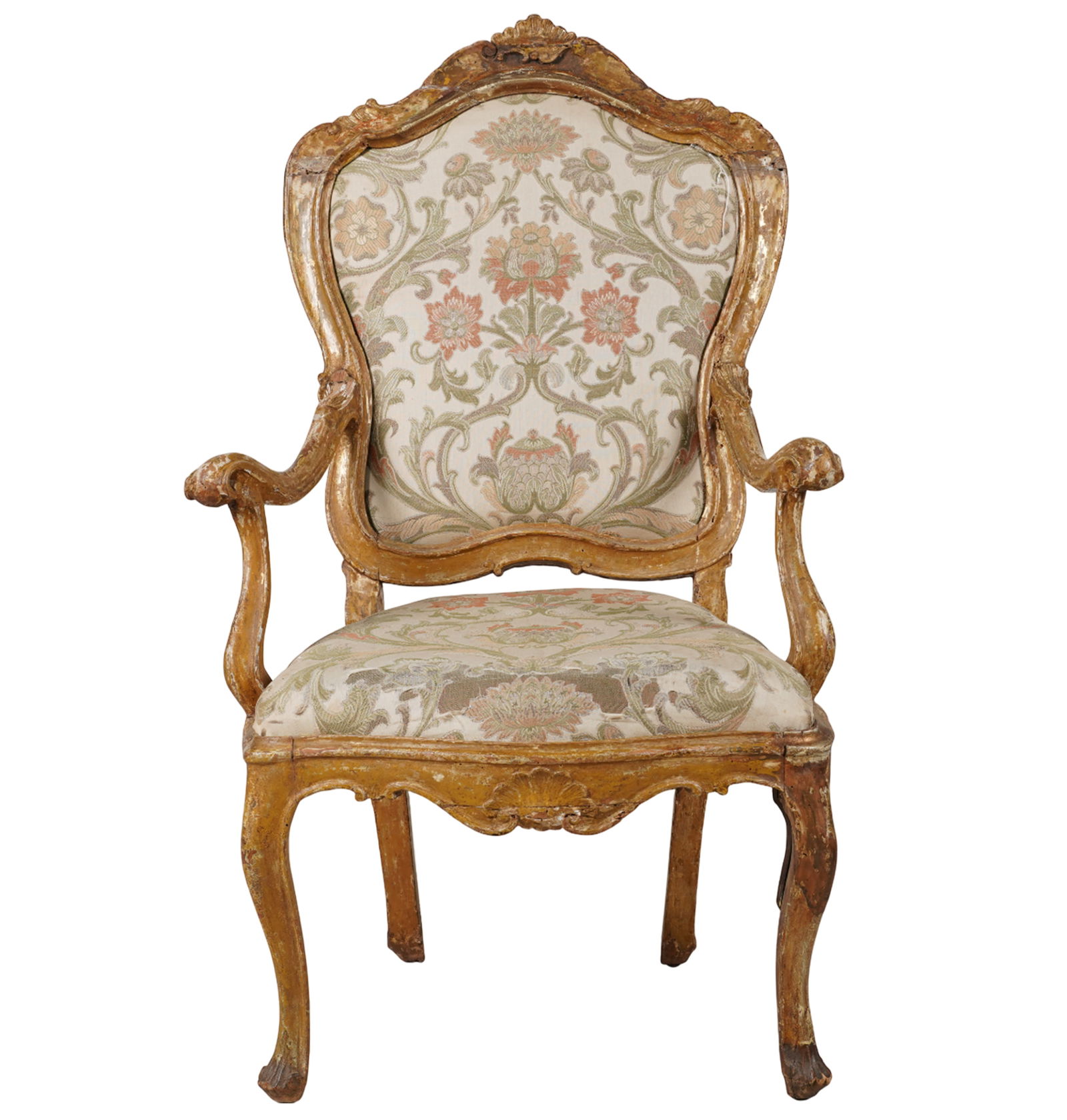 An Antique Venetian Rococo-Style Giltwood Armchair (1 of 15)