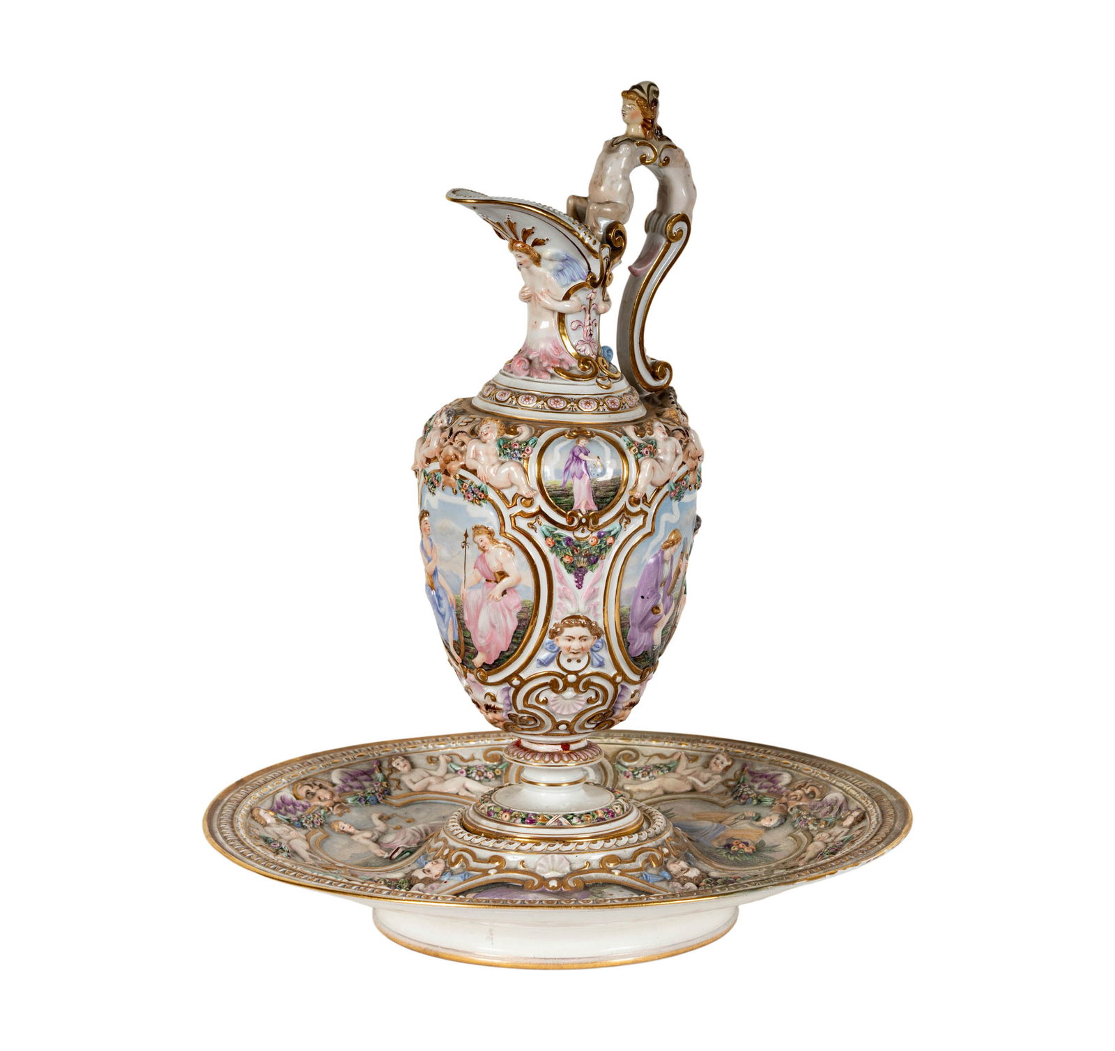 A Capodimonte Porcelain Ewer and Basin (1 of 17)