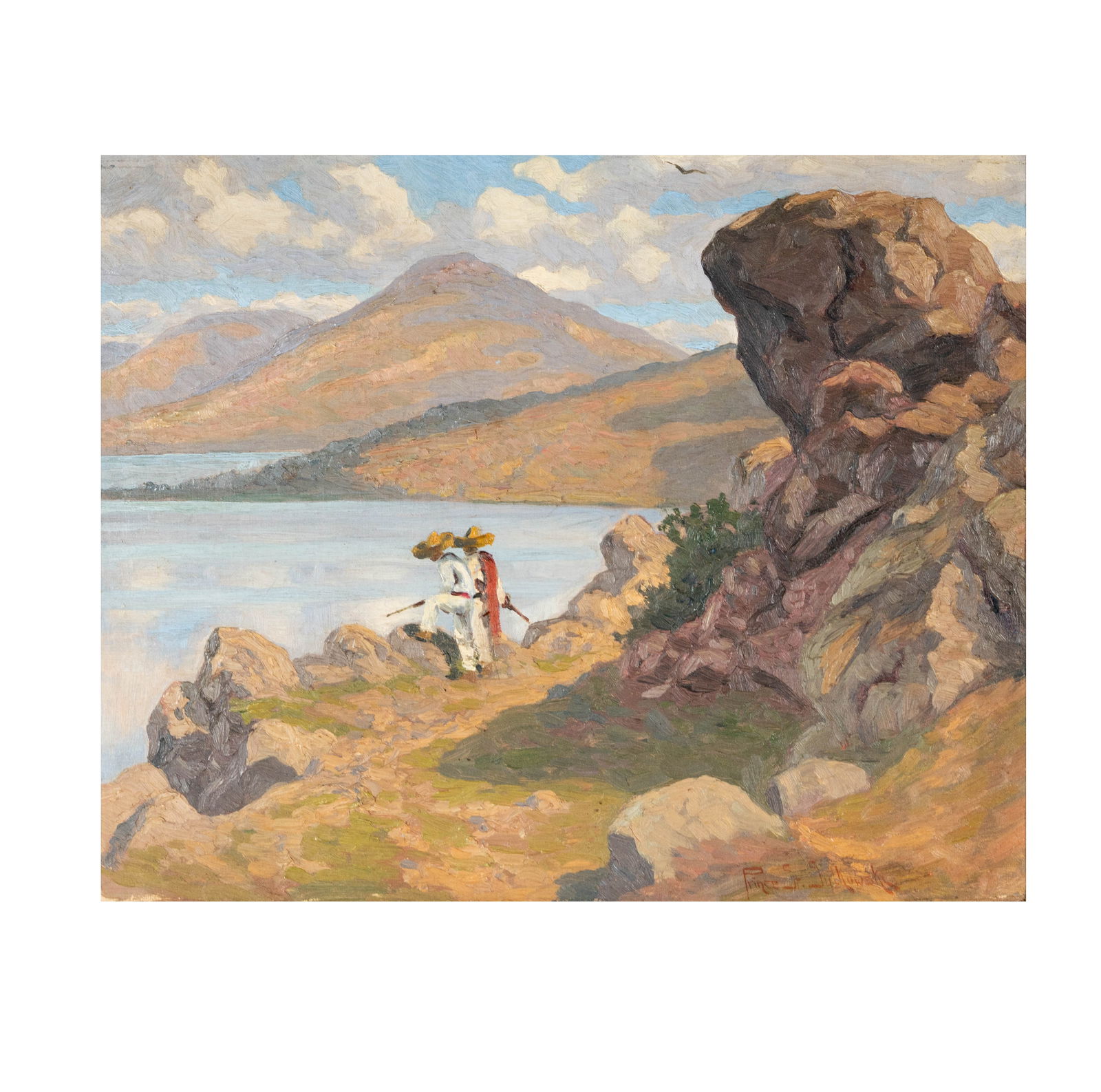 Prince Stanislaw Sulkowski, 1886-1963, The Banditos: oil on wood panel signed lower right 14 x 17 in. (35.6 x 43.2 cm.) Frame: 21 1/2 x 24 1/2 in. (54.6 x 62.2 cm.)