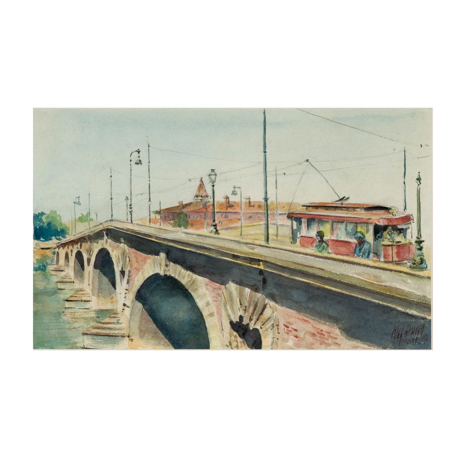 William Charles Graven, 1897 - 1973, Trolley Car on Bridge (1 of 8)