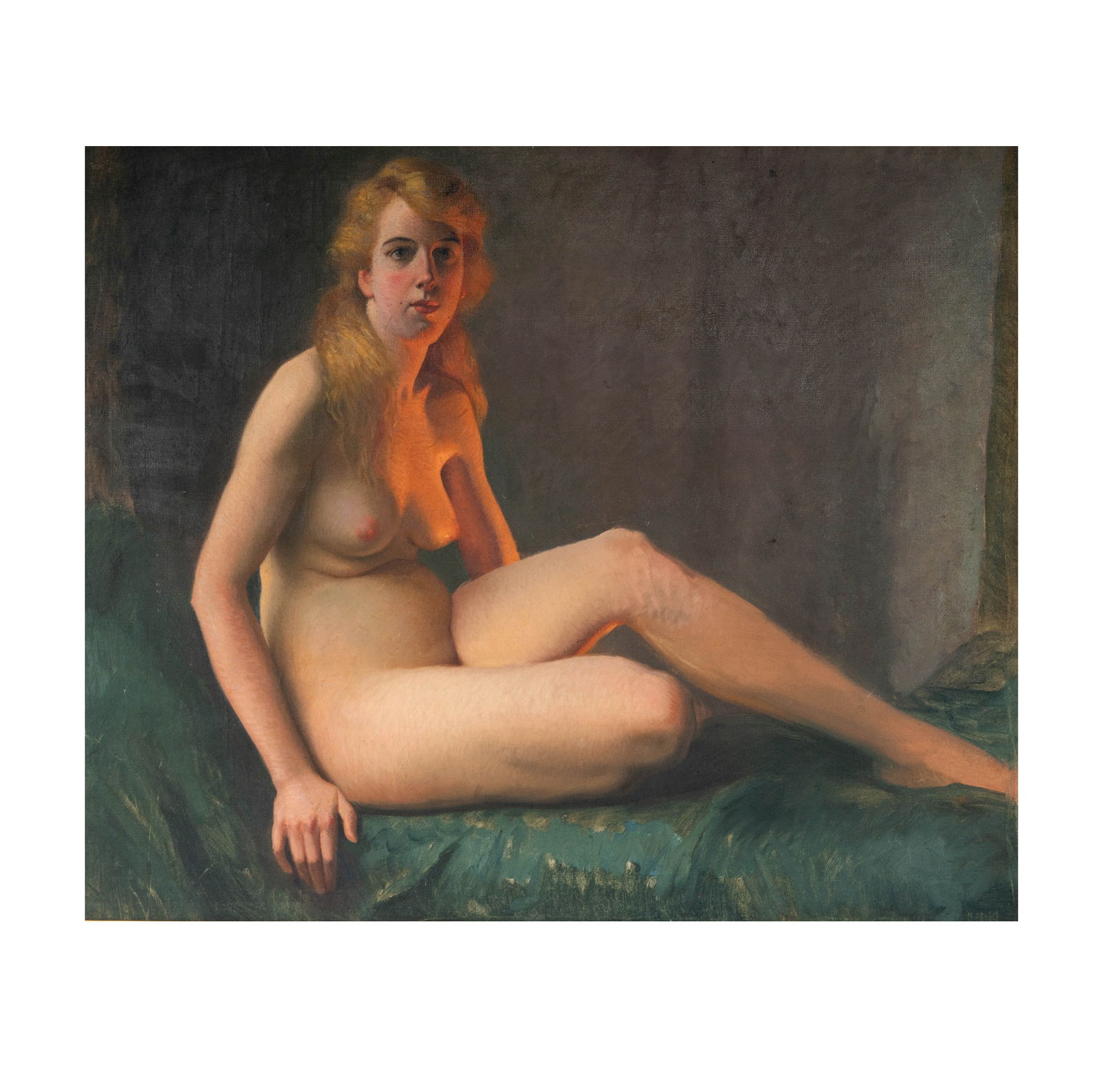 Joseph Tomanek, 1879-1974, Nude Study: oil on canvas signed verso 29 x 35 in. (73.7 x 88.9 cm.) Frame: 38 x 44 in. (96.5 x 111.8 cm.)