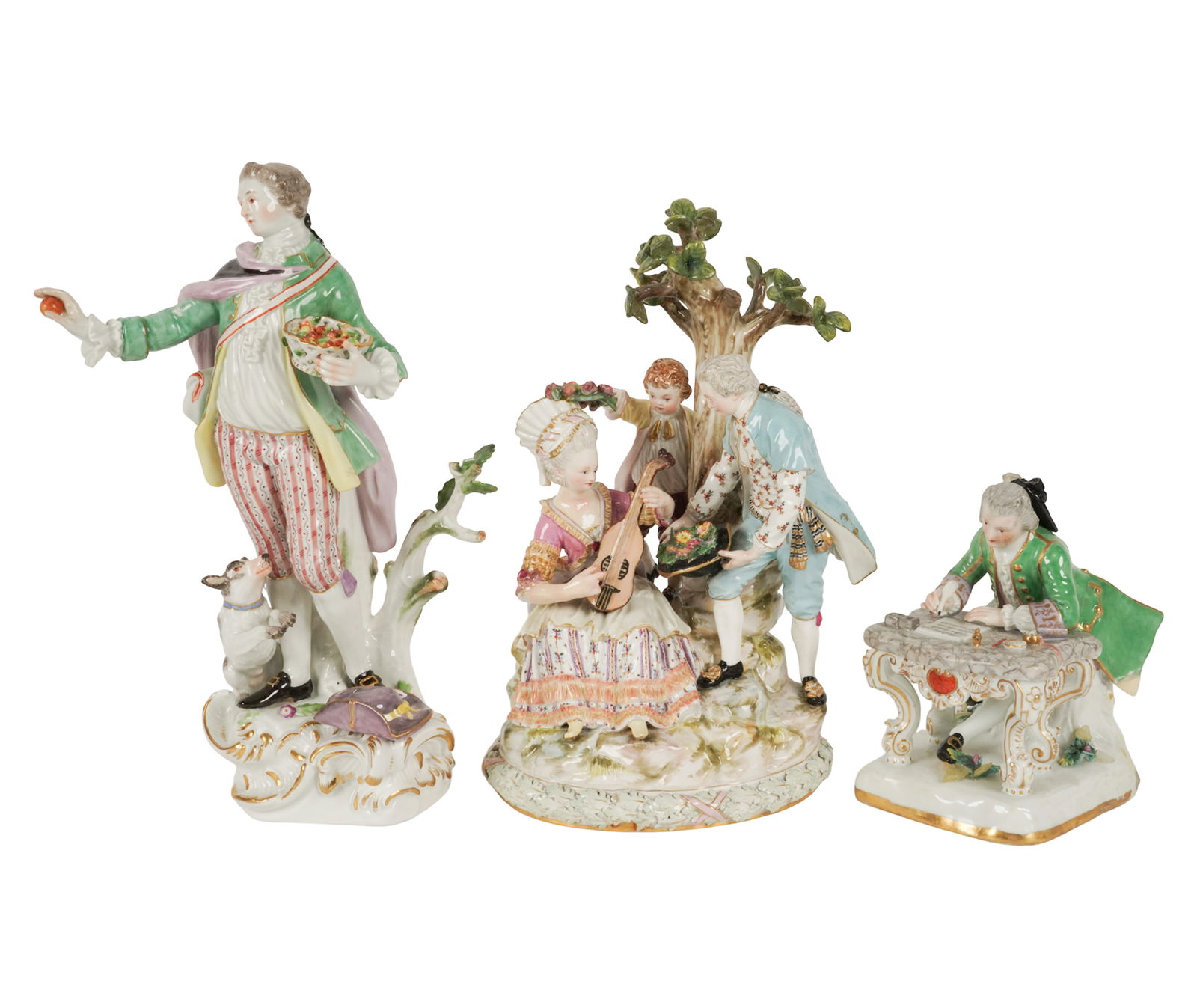 A Group of Three Meissen Porcelain Figures (1 of 14)