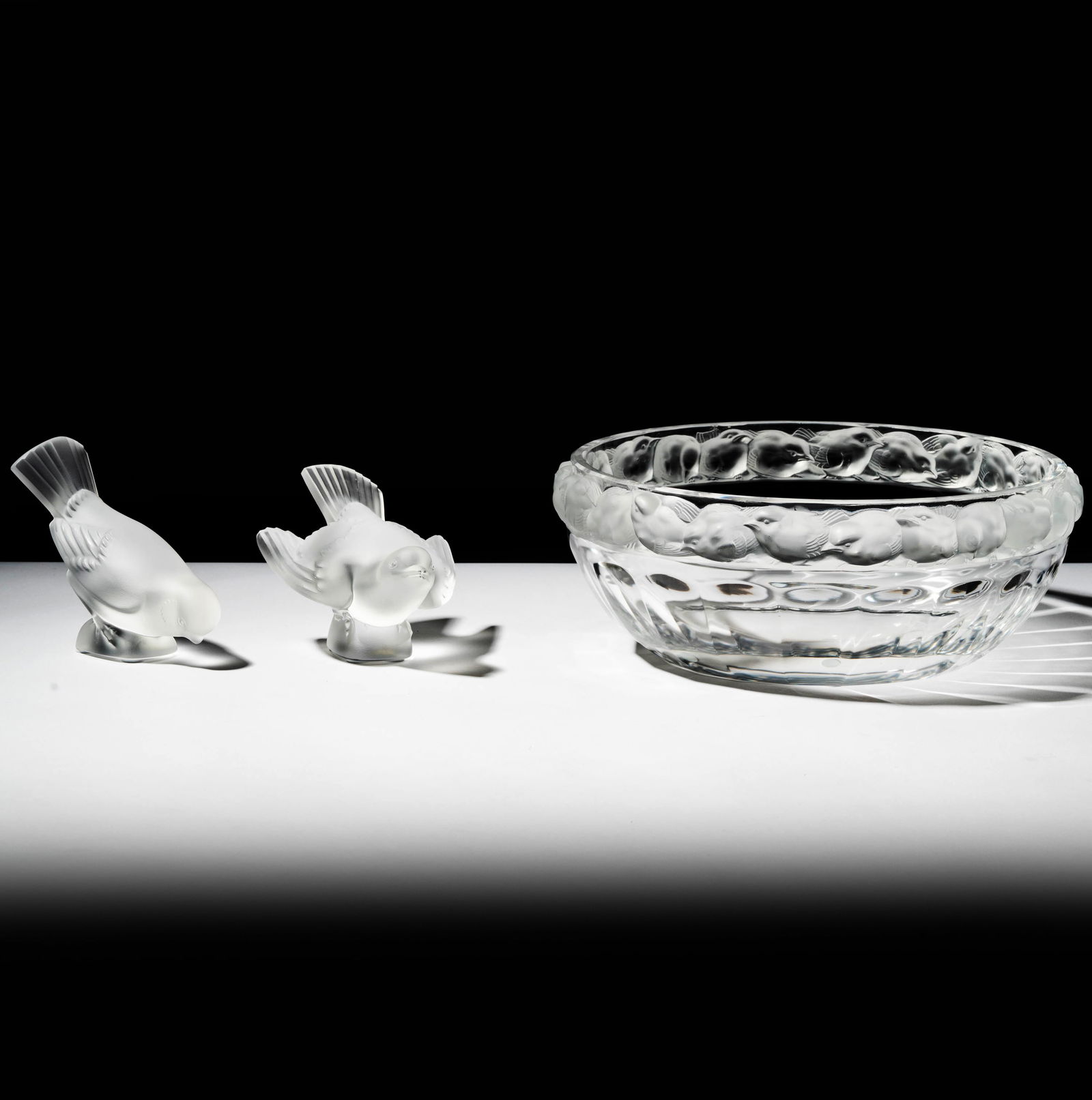 A Group of Lalique Bird Figures and a Bowl (1 of 14)