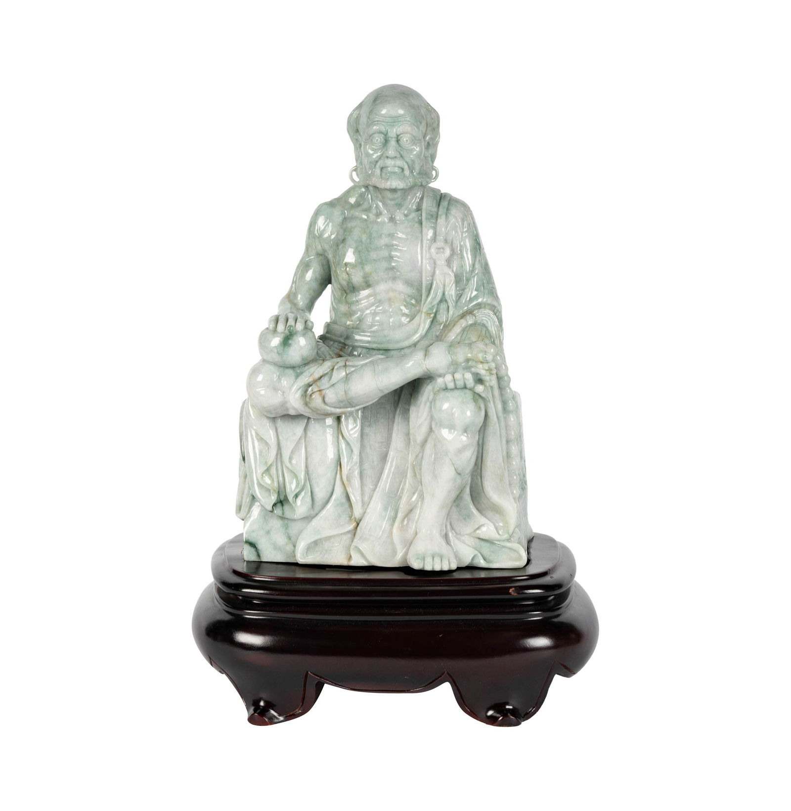 A Chinese Carved Jade Figure of a Deity (1 of 9)