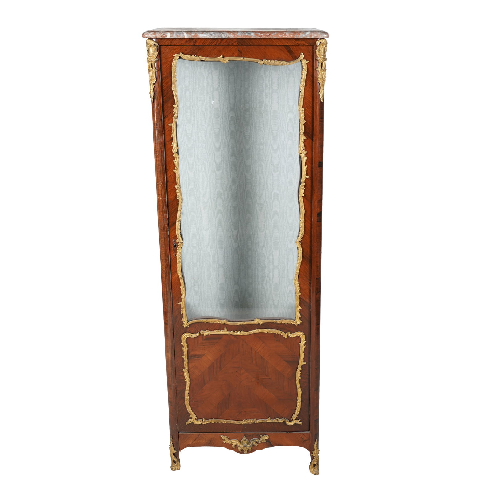 A Louis XV-Style Marble-Top Vitrine Cabinet (1 of 10)