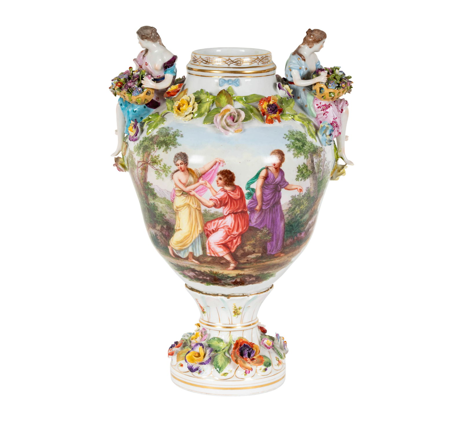 An SP Dresden Porcelain Figural Urn (1 of 12)