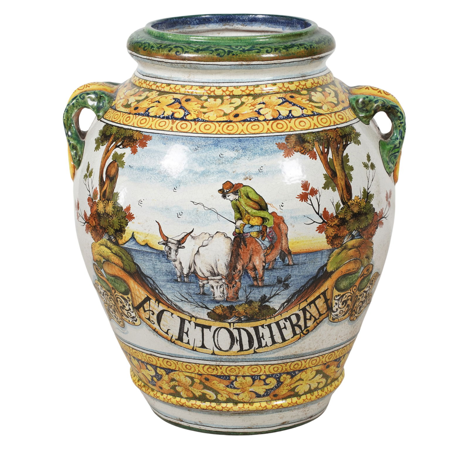 A Large Italian Maiolica Jar (1 of 8)