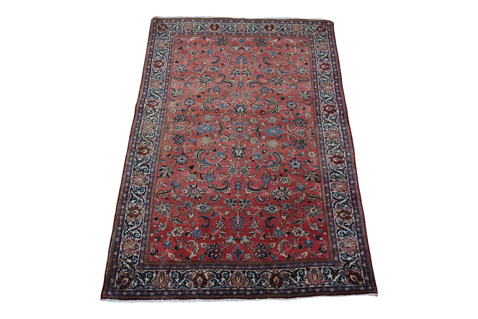 A Kashan Rug 4'2" x 6'3": wool on cotton 4'2" x 6'3"
