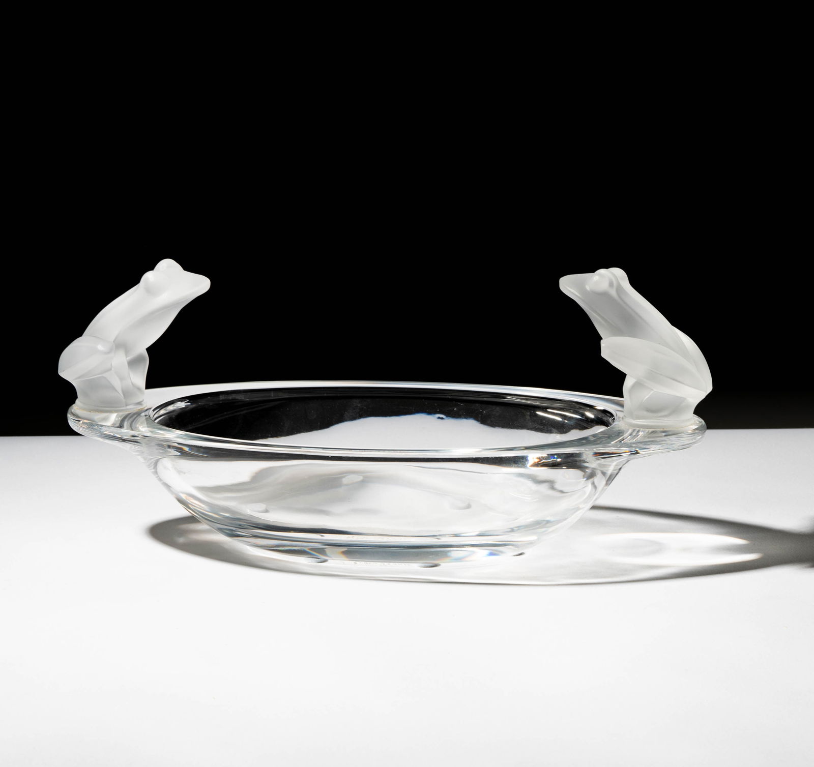 A Clear and Frosted Glass Frog Center Bowl (1 of 9)