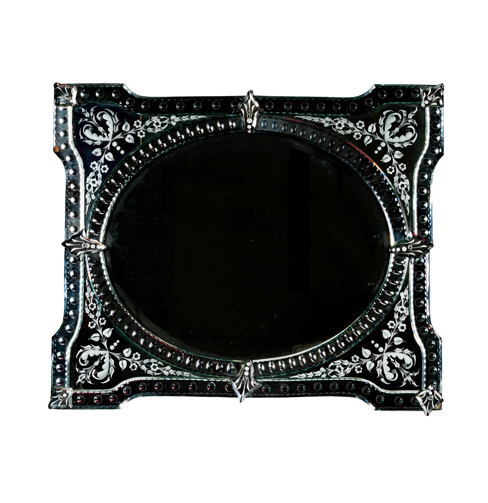 A Venetian-Style Etched Glass Wall Mirror (1 of 10)
