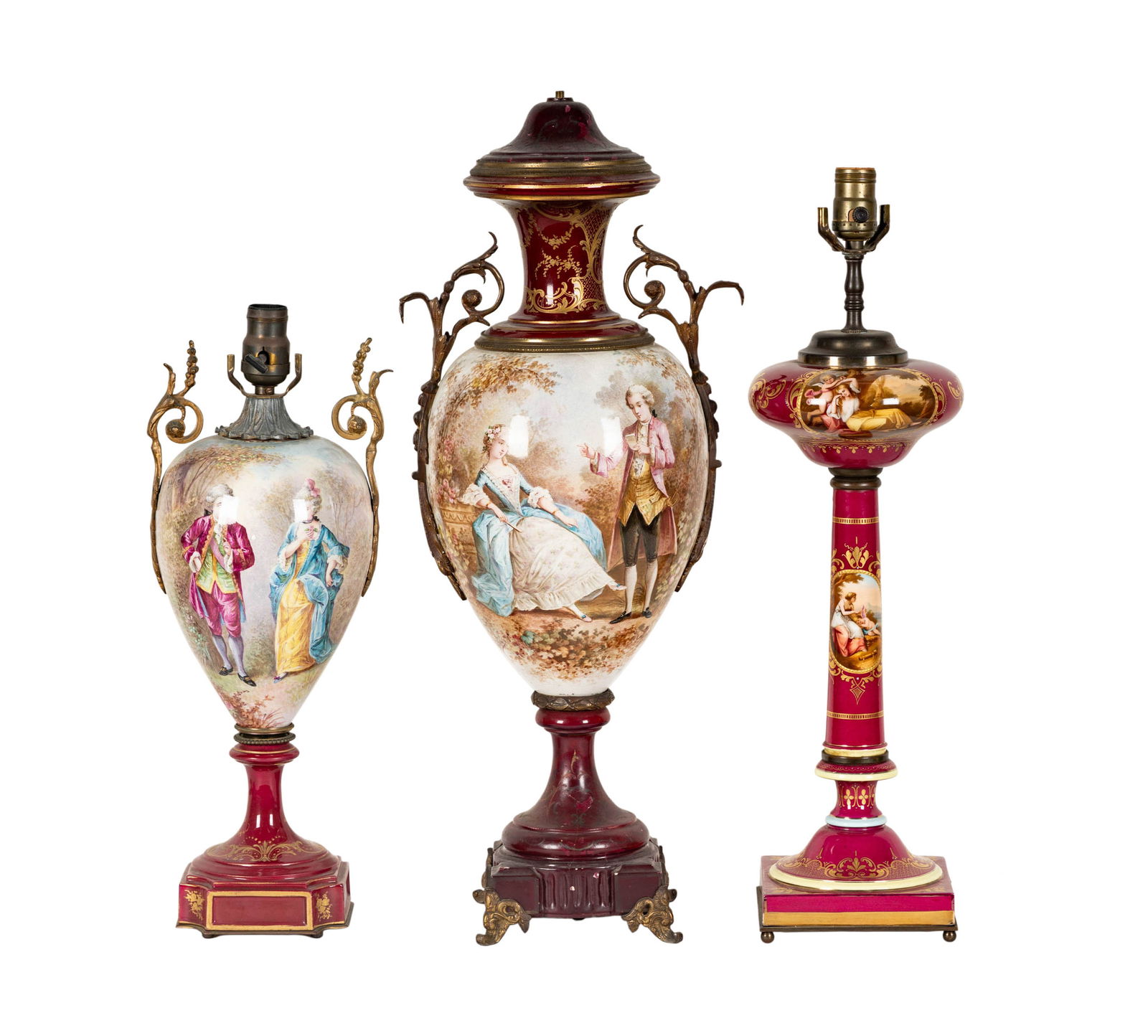 Three Sevres-Style Porcelain Urns (1 of 16)