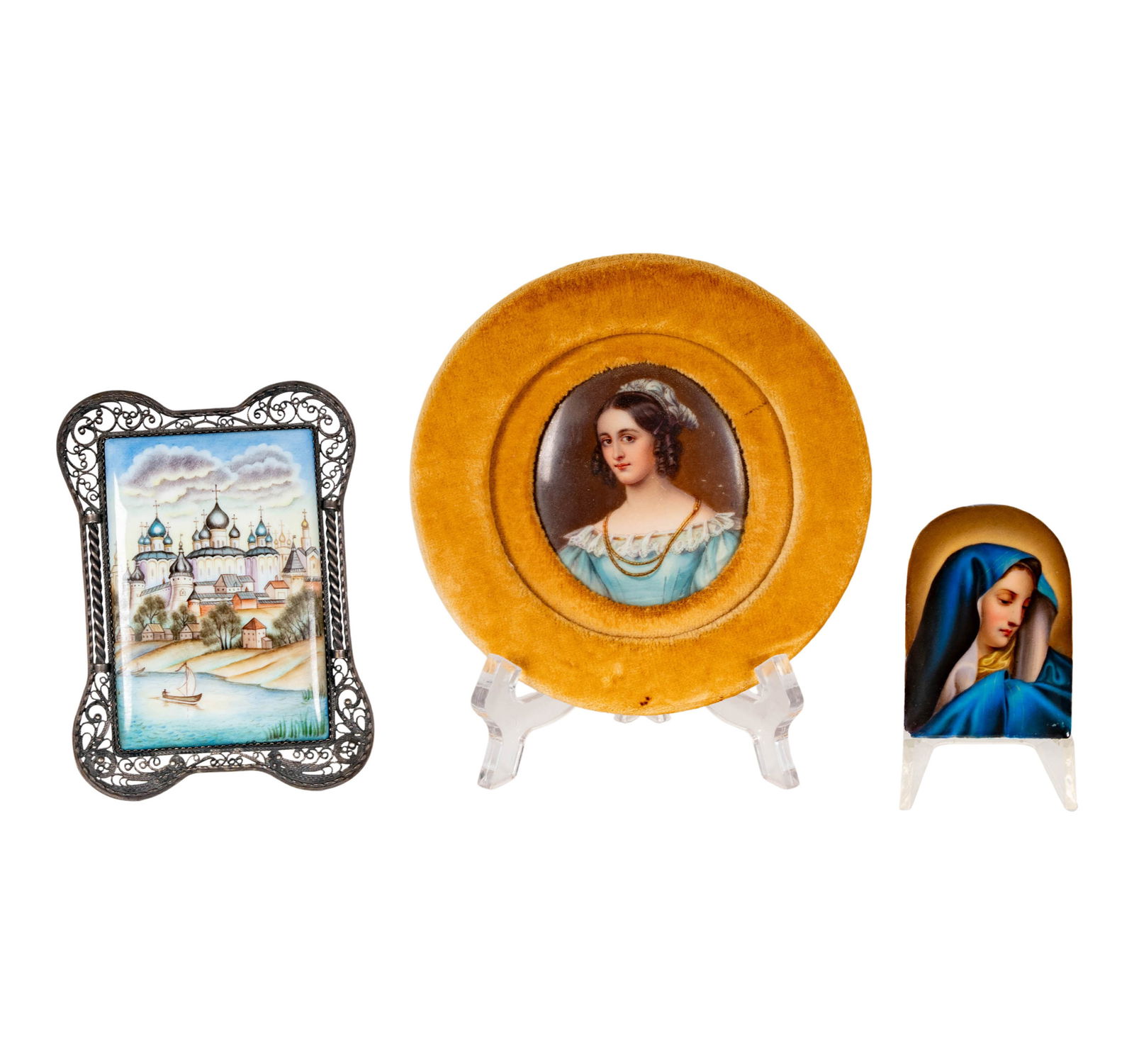 A Group of Miniature Painted Plaques (1 of 10)