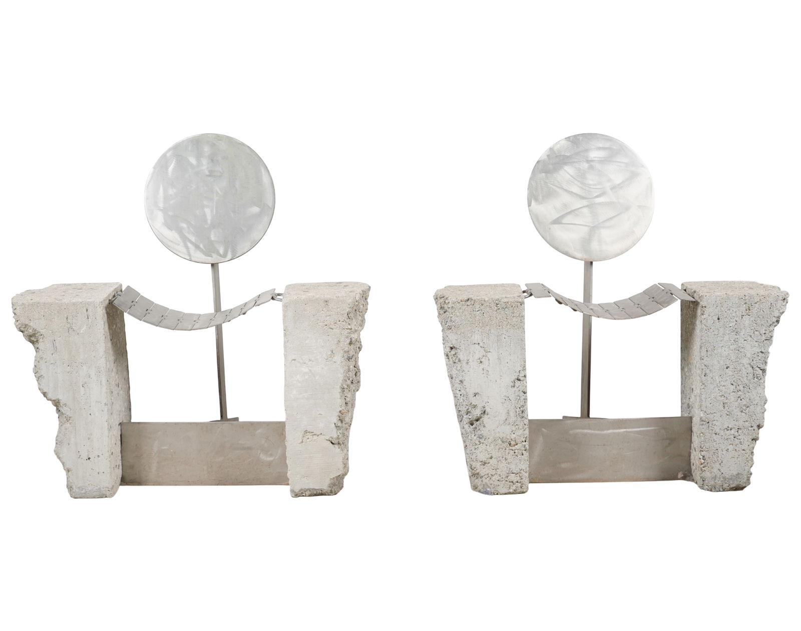 A Pair of Steel and Cement Benches (1 of 11)