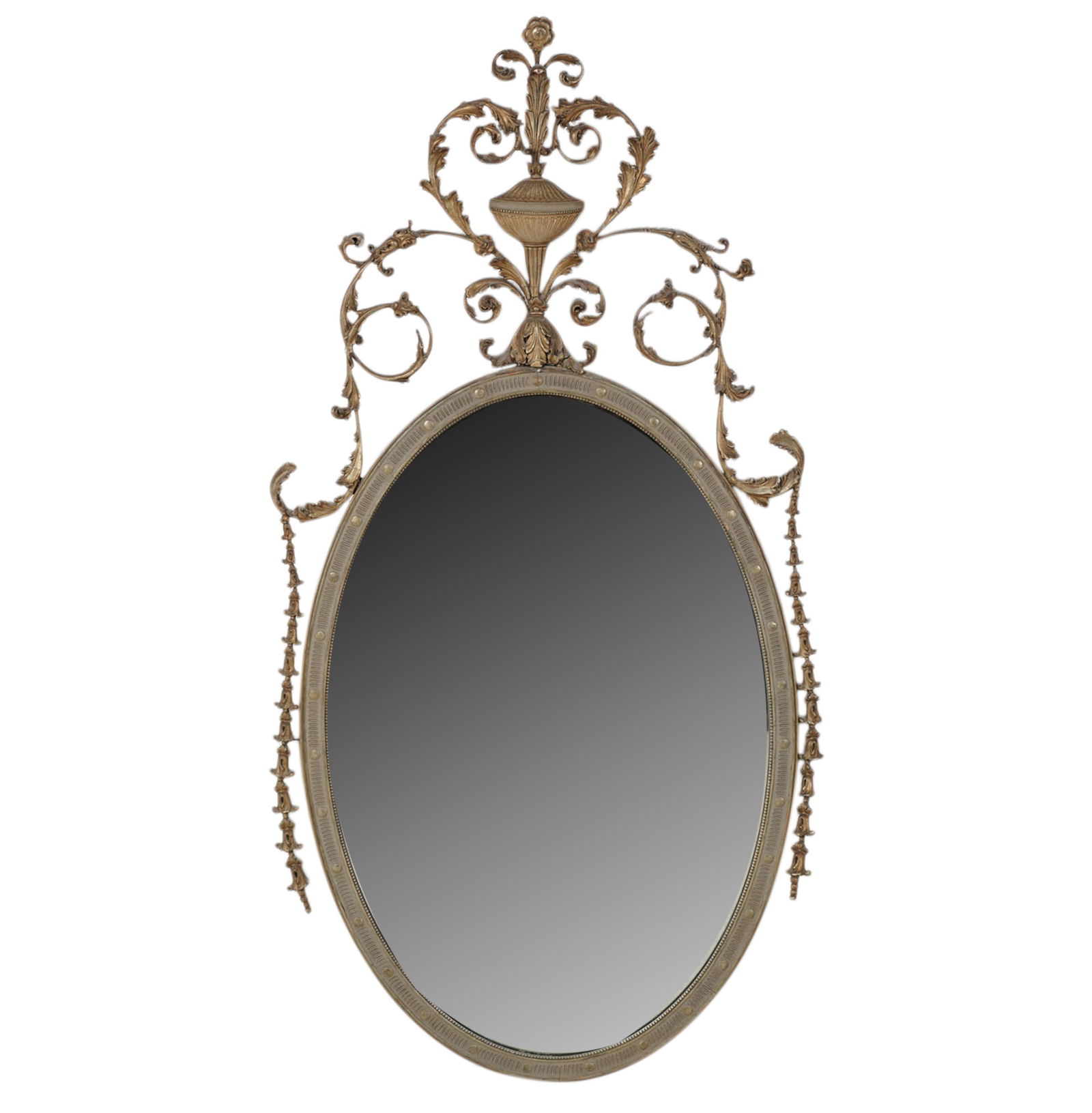 An Antique Adam-Style Oval Giltwood Wall Mirror (1 of 10)