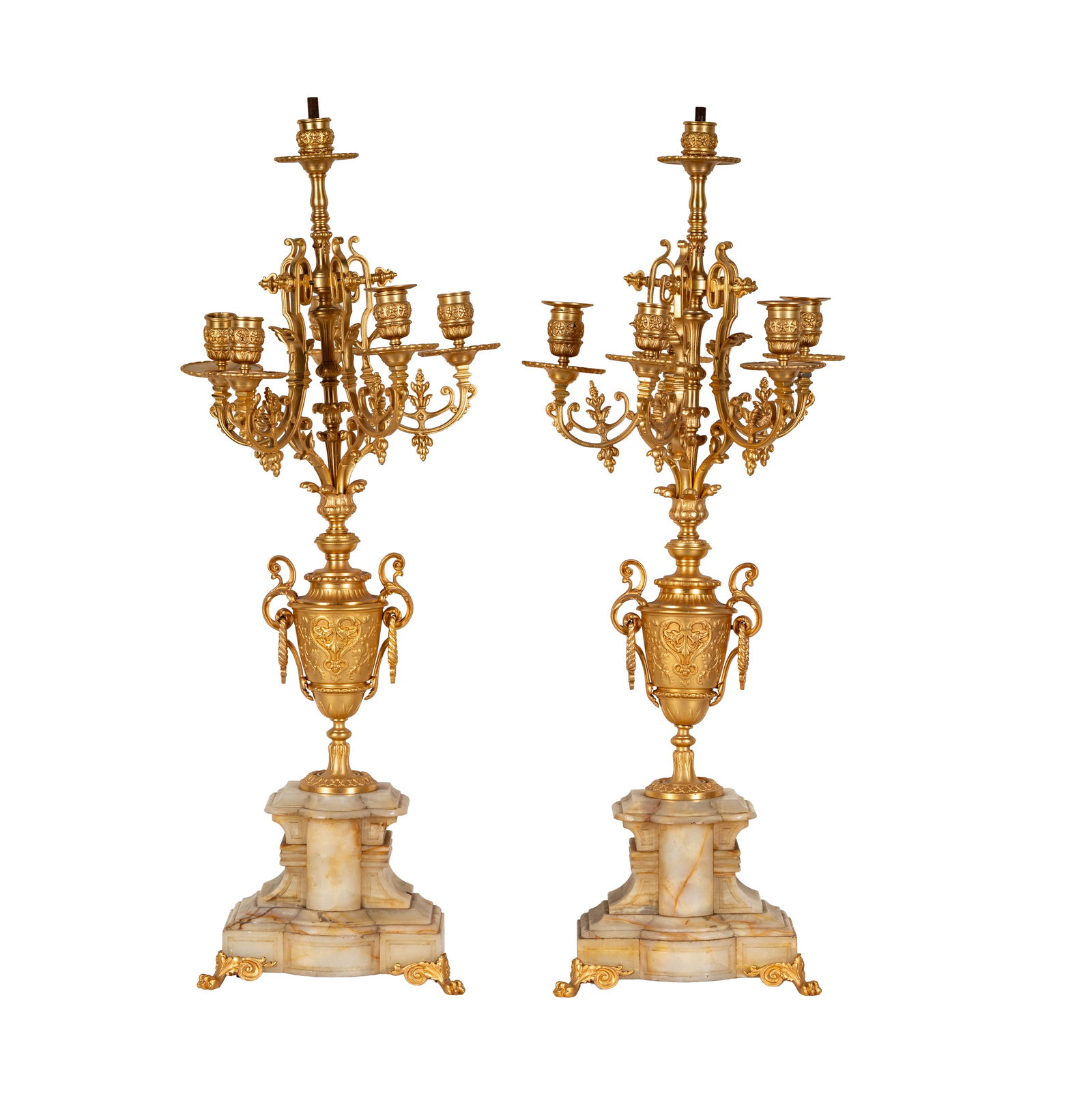 A Pair of Gilt Metal and Marble Candelabra (1 of 11)