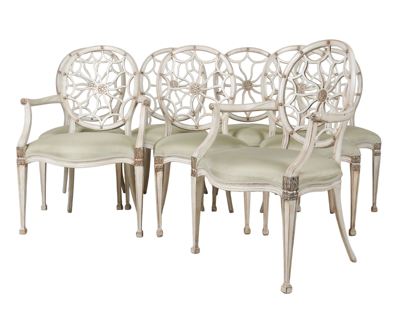 A Set of Eight Hepplewhite-Style Dining Chairs (1 of 11)