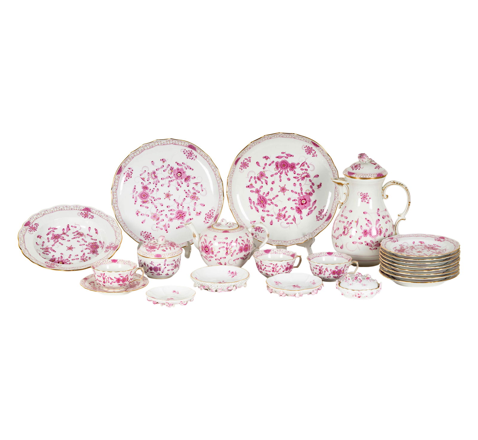 A Meissen Purple Indian Porcelain Partial Service (1 of 17)