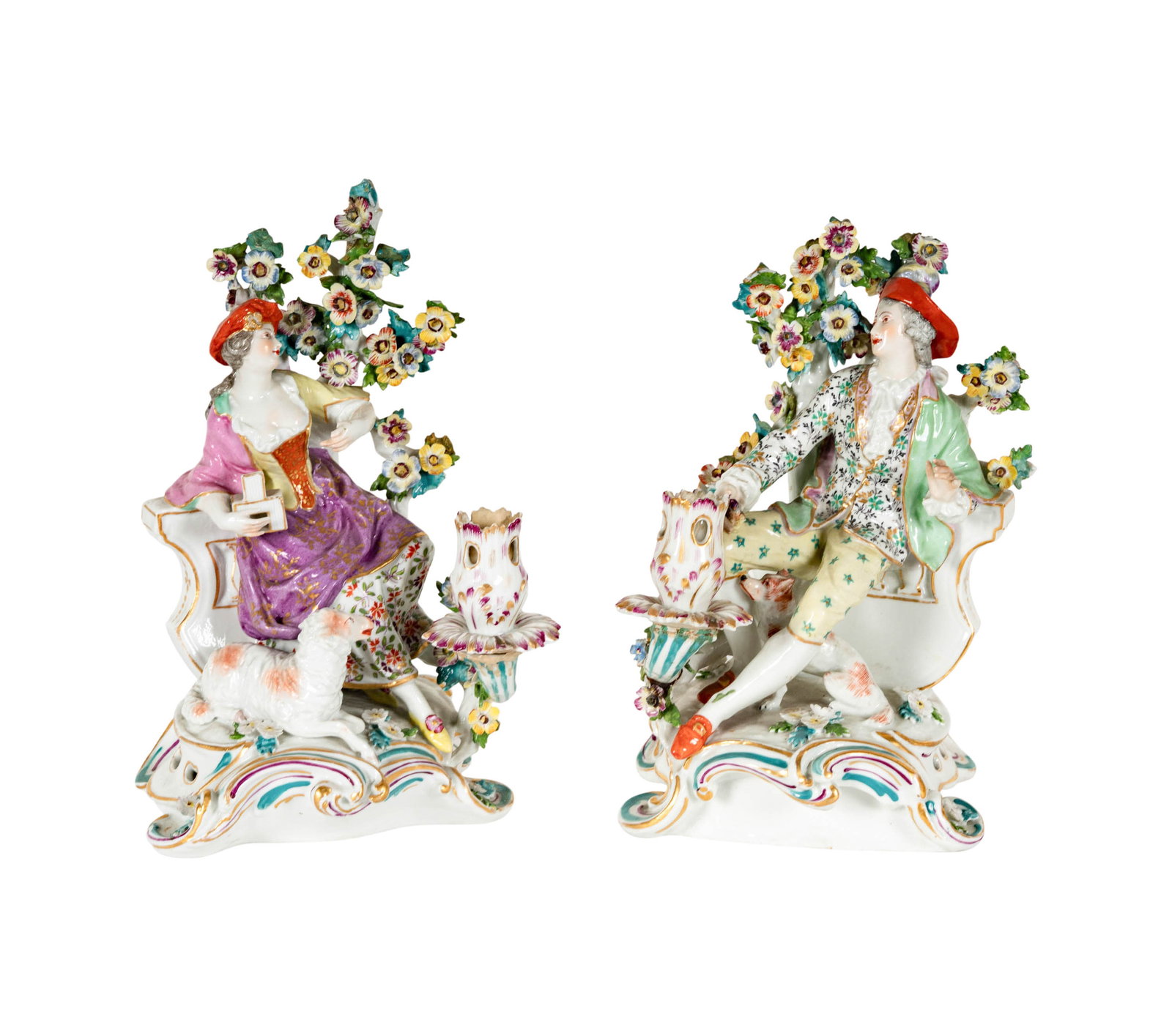 Two Meissen-Style Porcelain Figural Candlesticks (1 of 13)