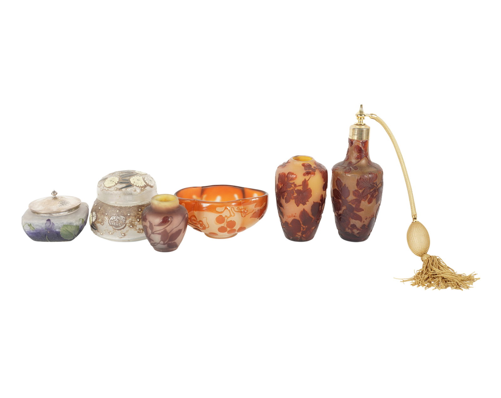 A Group of Six Cameo Glass Table Articles (1 of 14)