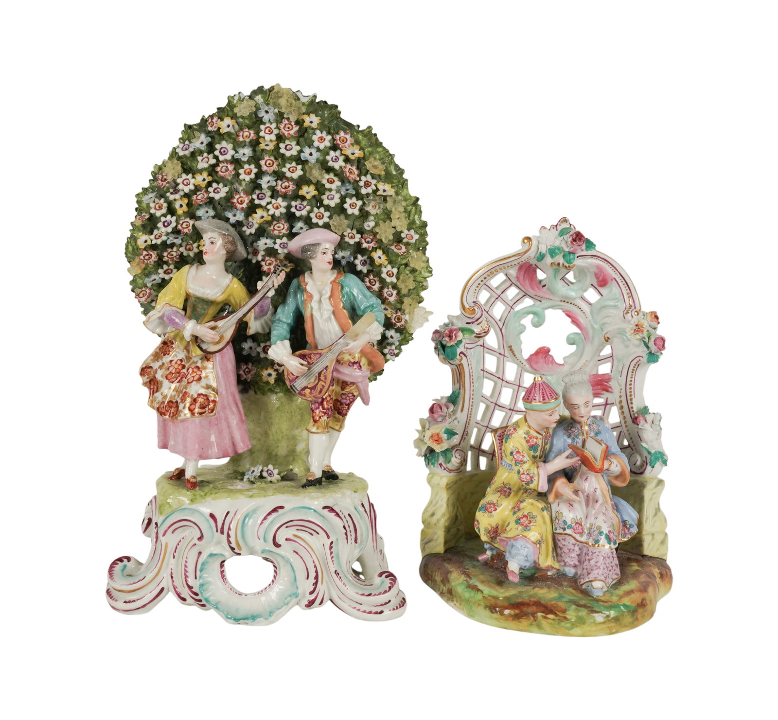 Two Continental Porcelain Figural Groups (1 of 9)