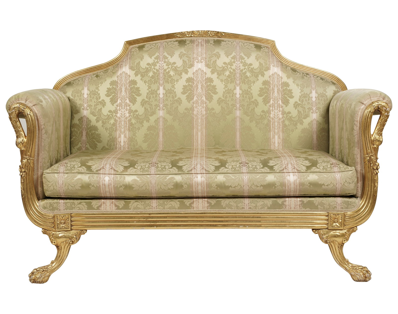 Estate of Larry Flynt: A Green Upholstered Giltwood Love Seat (1 of 13)
