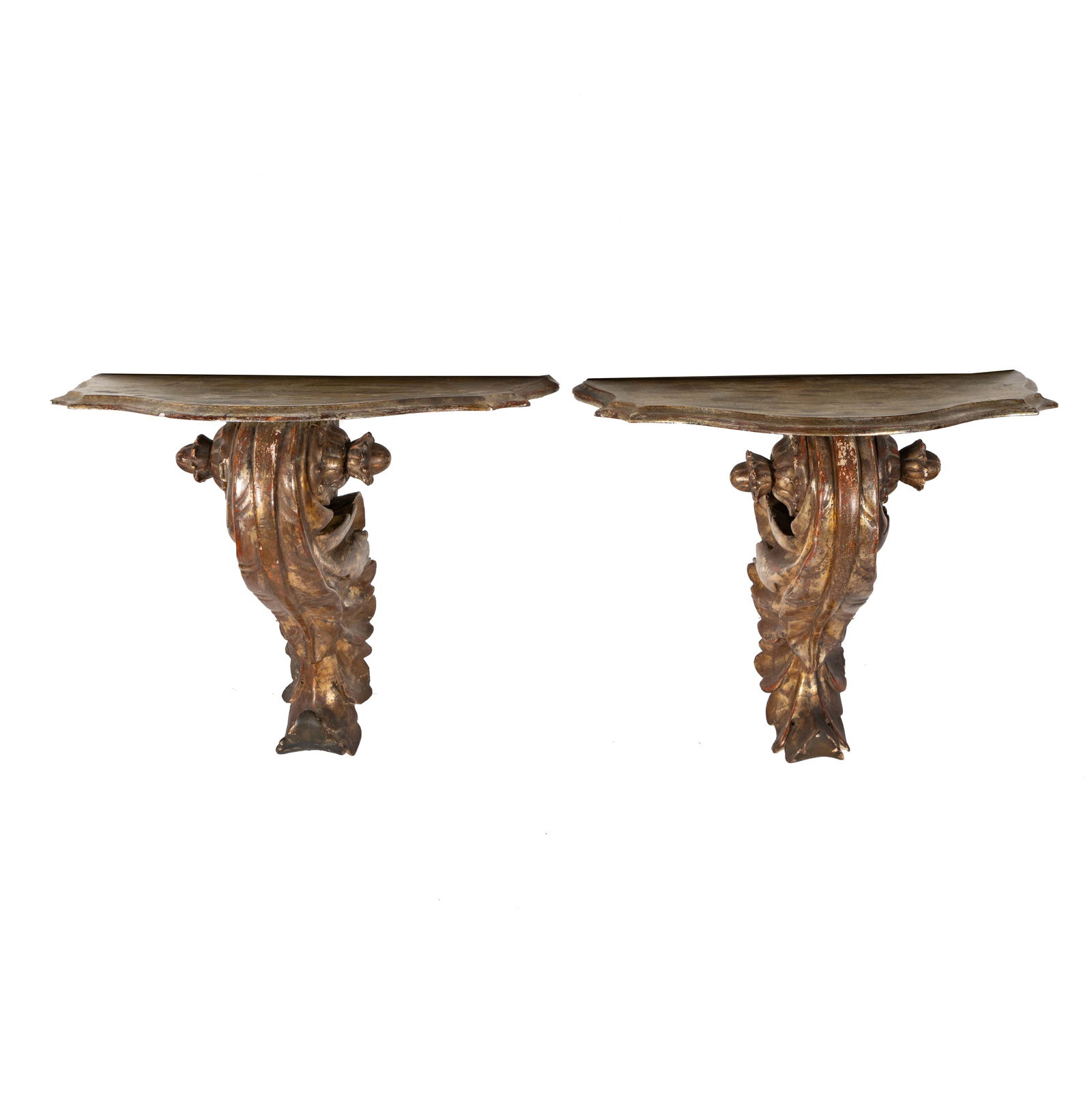 A Pair of Italian Rococo-Style Carved Giltwood Brackets (1 of 13)