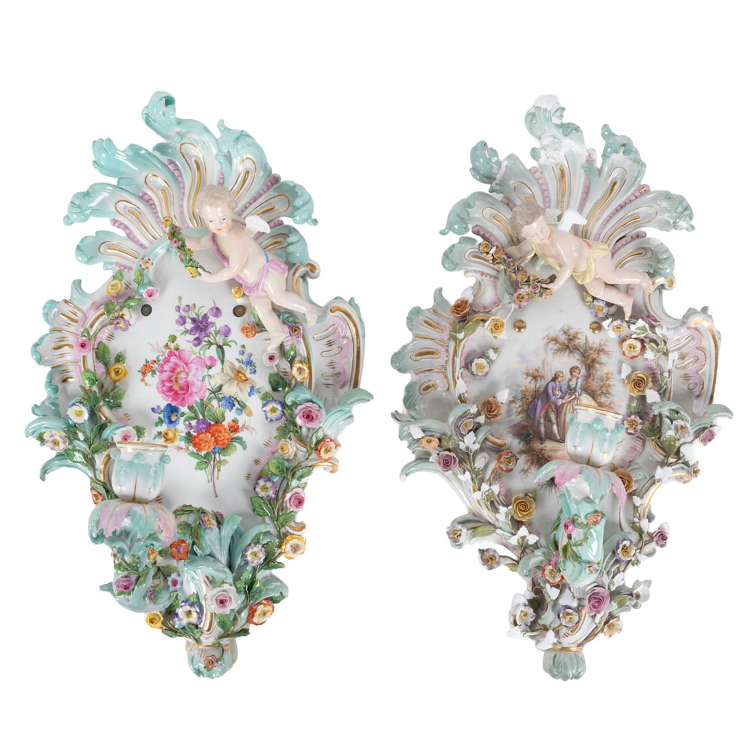 Two Meissen-Style Porcelain Wall Plaques (1 of 18)