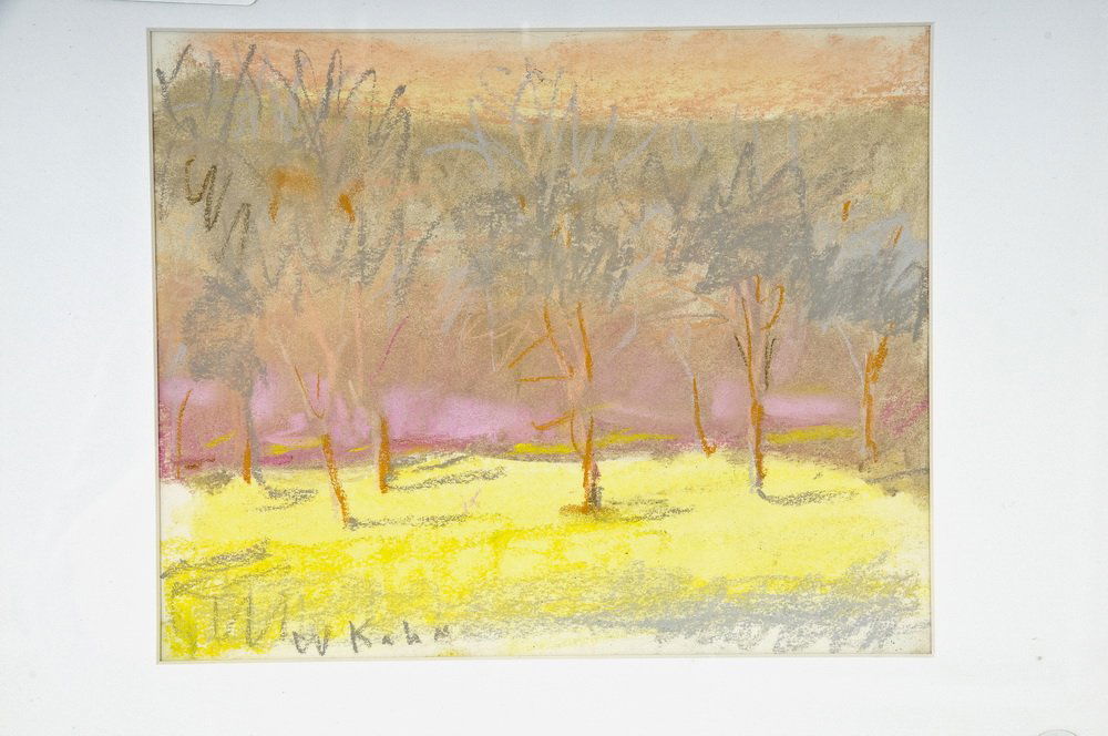 WOLF KAHN: "YELLOW, ROSE, GRAY": circa 1995 pastel signed lower left Provenance: Estate of David Copley, Chicago 8 x 10 inches