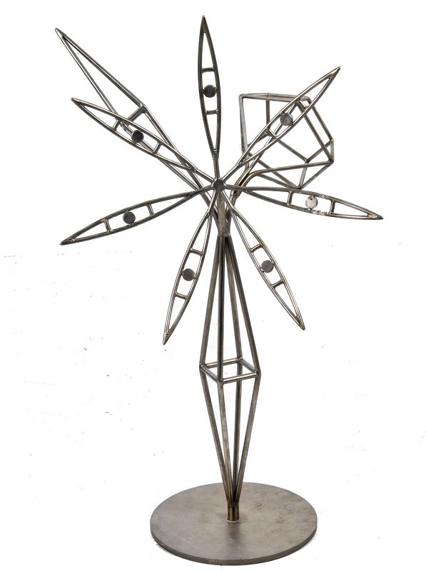 JAMES SURLS: "SEVEN FLOWER, JEWEL & DIAMOND": circa 2003 steel sculpture numbered 1/5 Provenance: Estate of David Copley, Borrego Springs 35 inches high