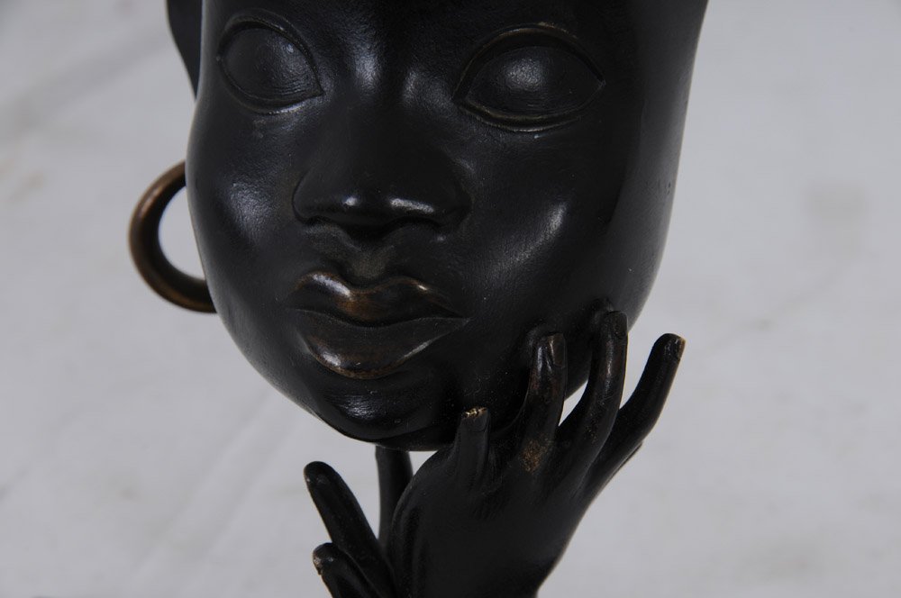 HAGENAUER BRONZE BUST OF AN AFRICAN WOMAN - 2