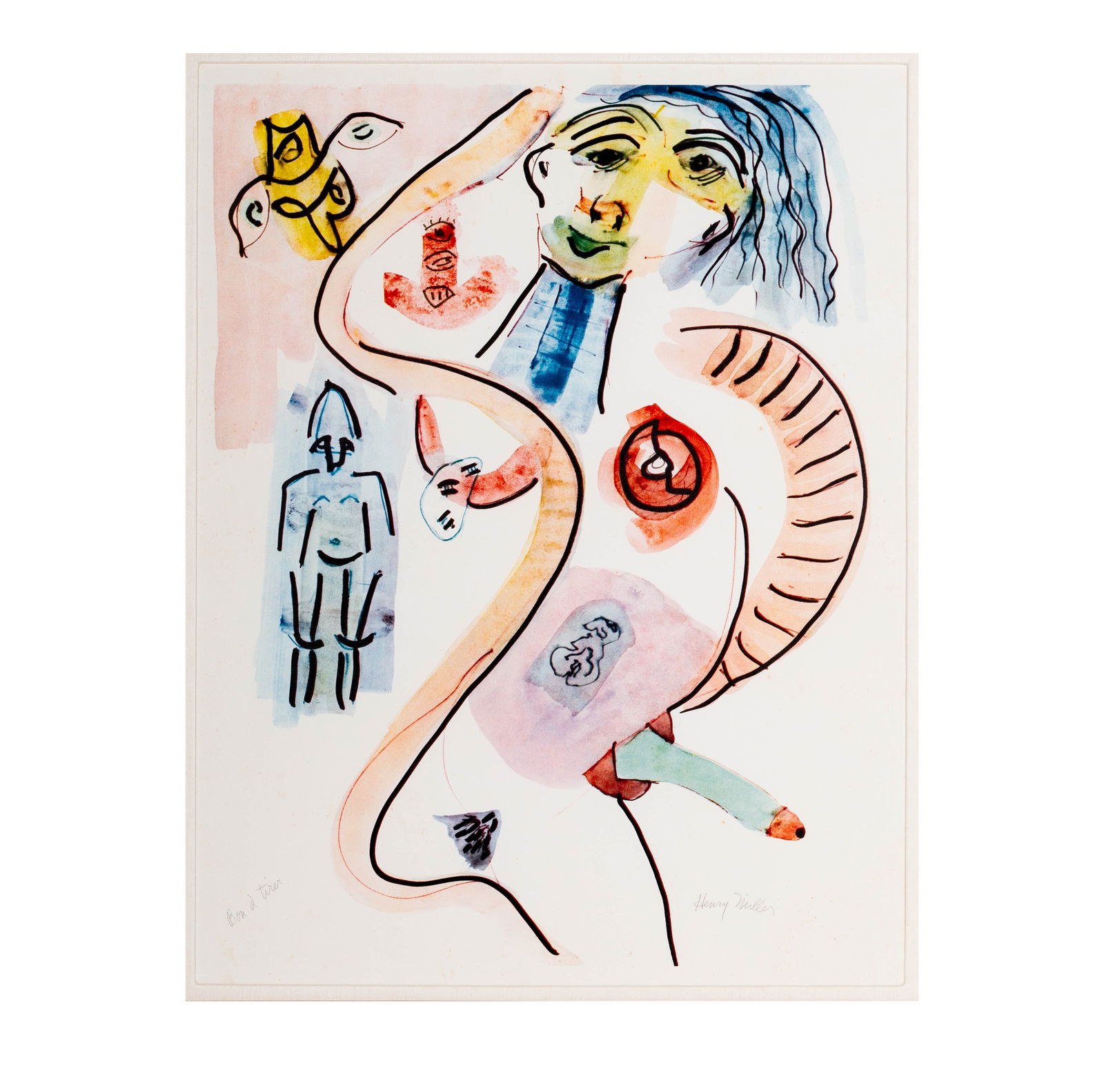 Henry Miller (1891-1980): "Morning Election": Kubo Collection Serigraph, signed in pencil lower right, Image size: 24 x 18 in., The frame: 35.5 x 29.5 in. 