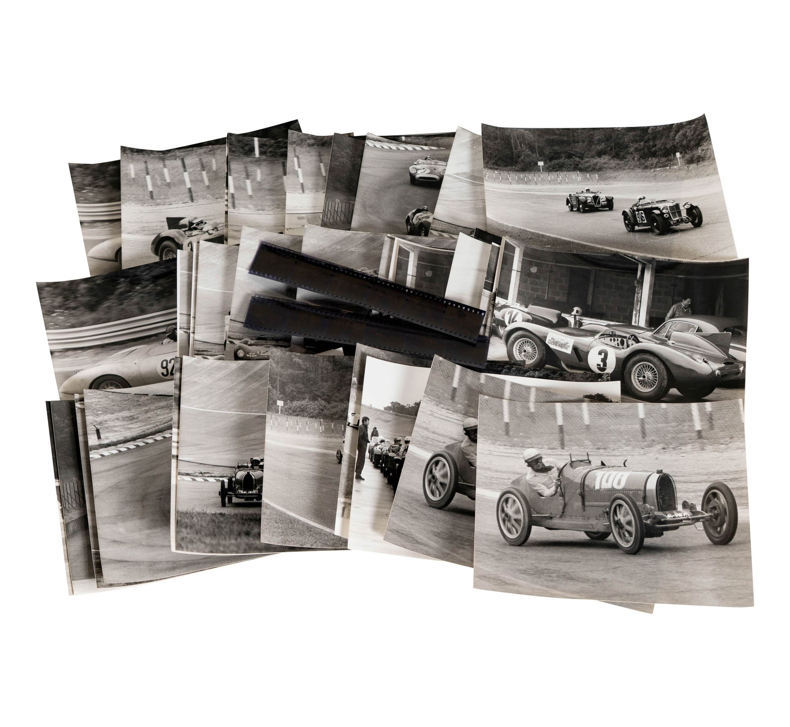 Photos from 1977 Montlhery Circuit: including some duplicates and negative strips, 37 total photographs