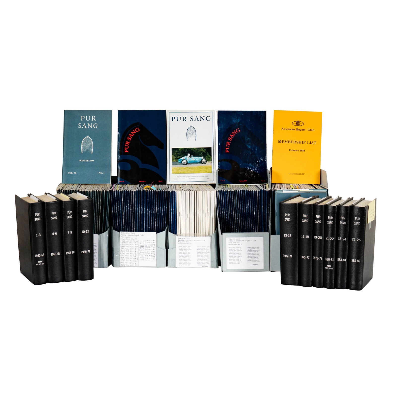 Large Group of Pur Sang Catalogs: some bound into books, approximately 100 copies