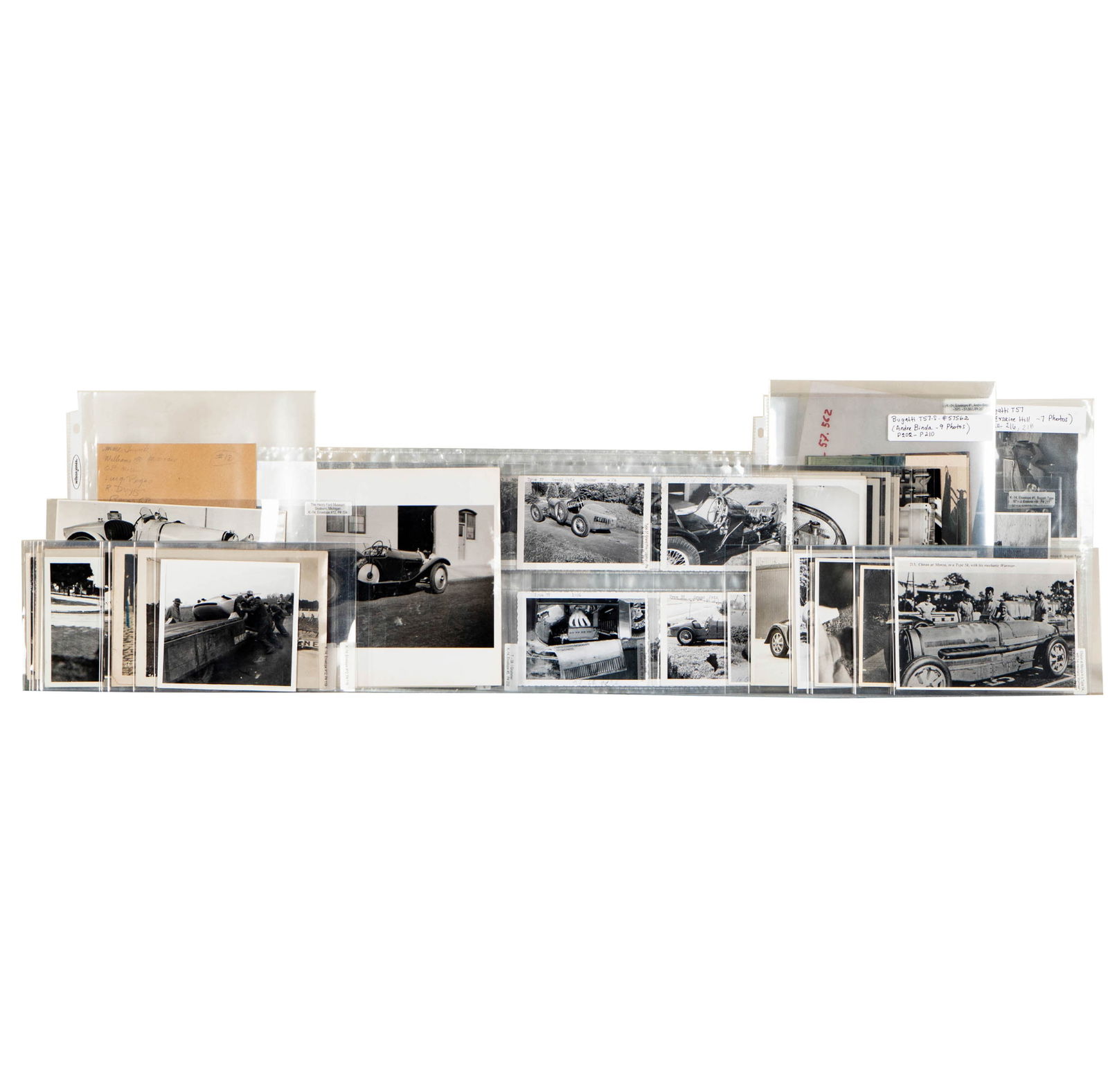 Large Collection of Bugatti and Assorted Automobile Photographs: approximately 140 photos